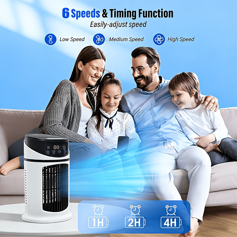 Ventilador Portátil de Enfriamiento por Neblina - Ajustable, Silencioso - Uso en Casa y Aire Libre