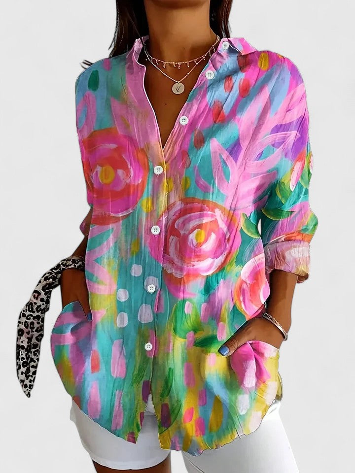 Blusa Mujer Estampada De Tela Suave Con Ajuste Cómodo Para Uso Diario Y Elegante 0