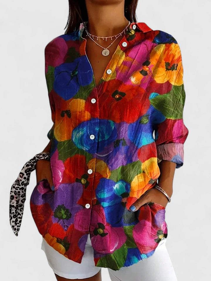 Blusa Mujer Estampada De Tela Suave Con Ajuste Cómodo Para Uso Diario Y Elegante 3