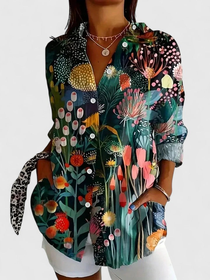 Blusa Mujer Estampada De Tela Suave Con Ajuste Cómodo Para Uso Diario Y Elegante 6