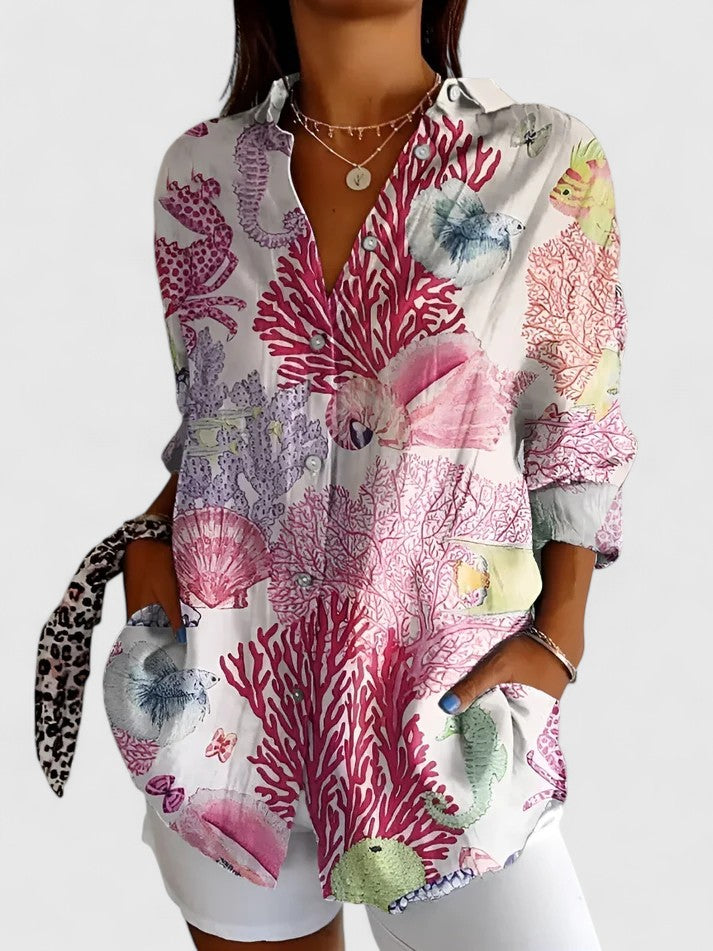 Blusa Mujer Floral De Tejido Suave Con Ajuste Favorable Y Estilo Versátil 0