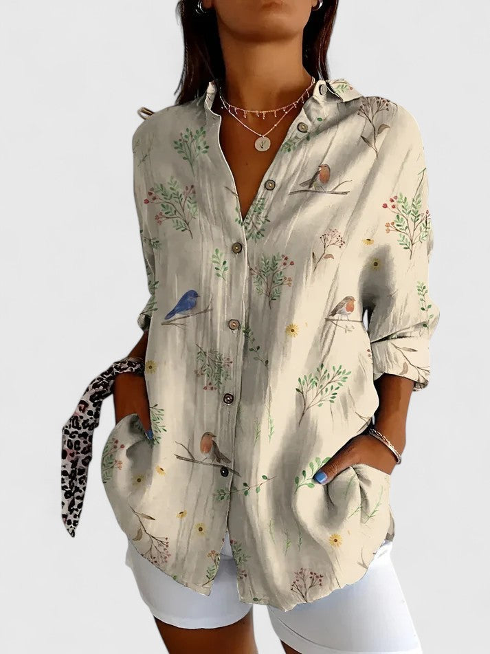 Blusa Mujer Floral De Tejido Suave Con Ajuste Favorable Y Estilo Versátil 2