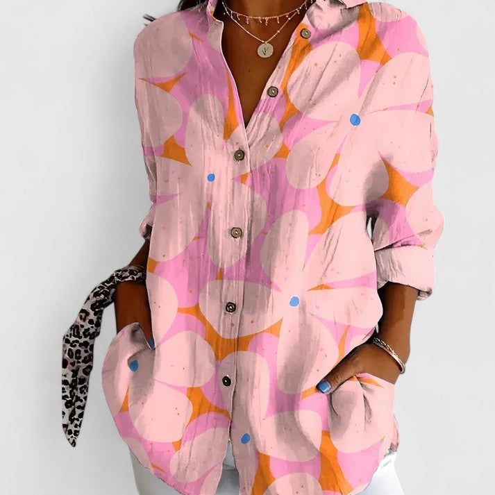 Blusa Mujer Floral De Tejido Suave Con Ajuste Favorable Y Estilo Versátil 4