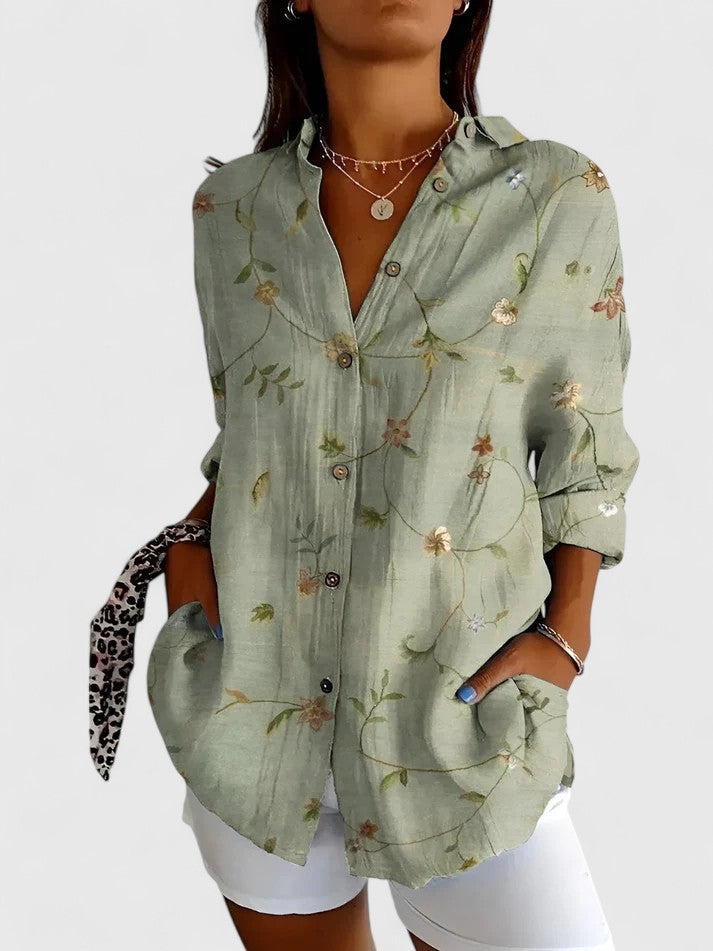 Blusa Mujer Floral De Tejido Suave Con Ajuste Favorable Y Estilo Versátil 5