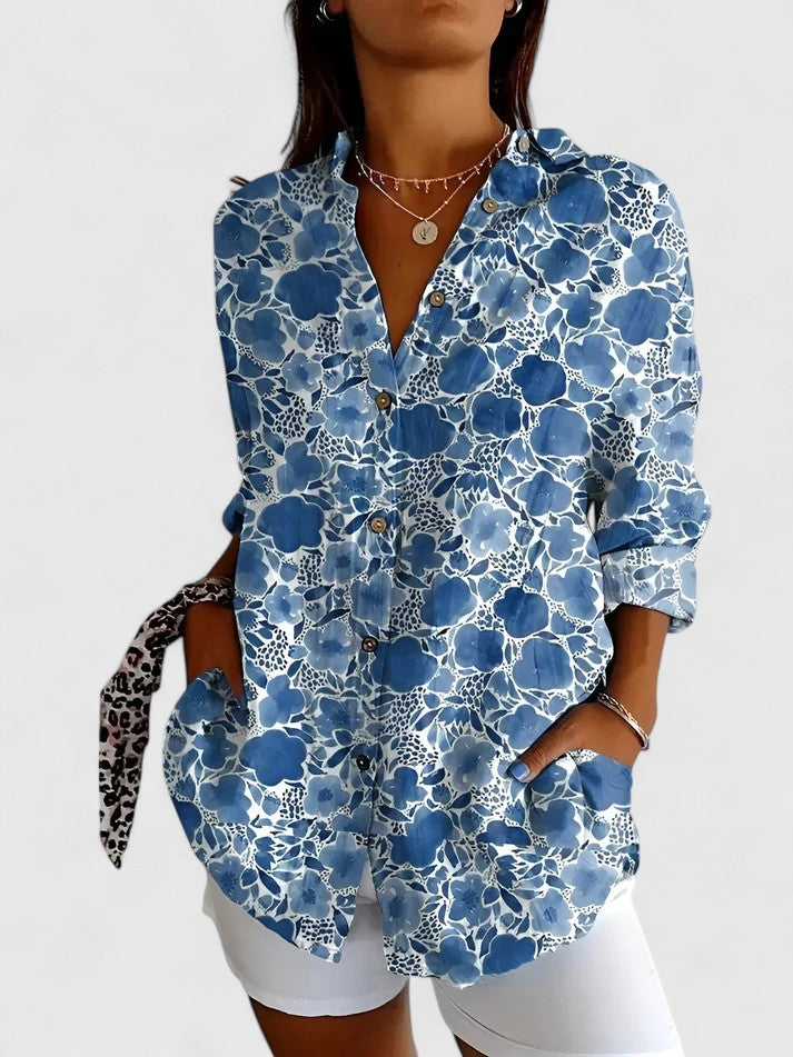 Blusa Mujer Floral De Tejido Suave Con Ajuste Favorable Y Estilo Versátil 6