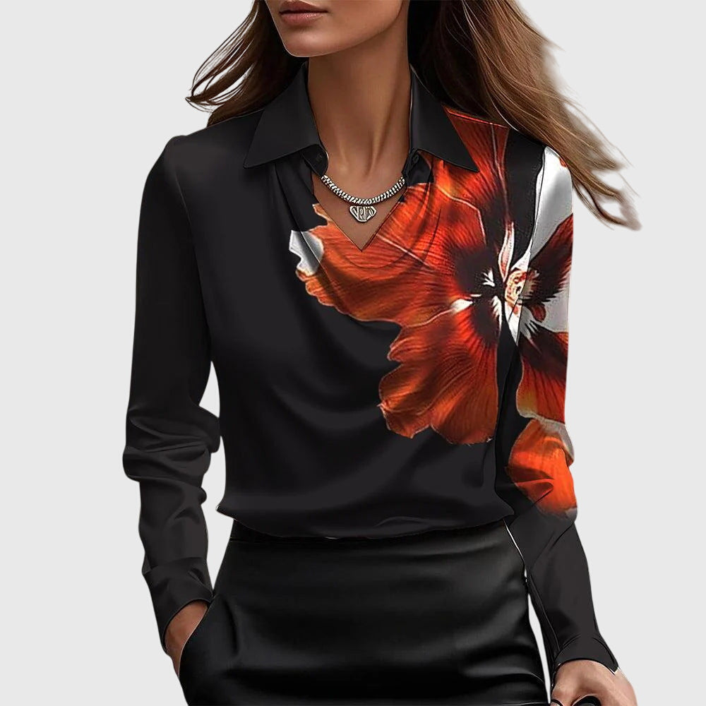 Blusa Mujer Poliéster Escote Plisado Ajuste Fluido Elegante 5