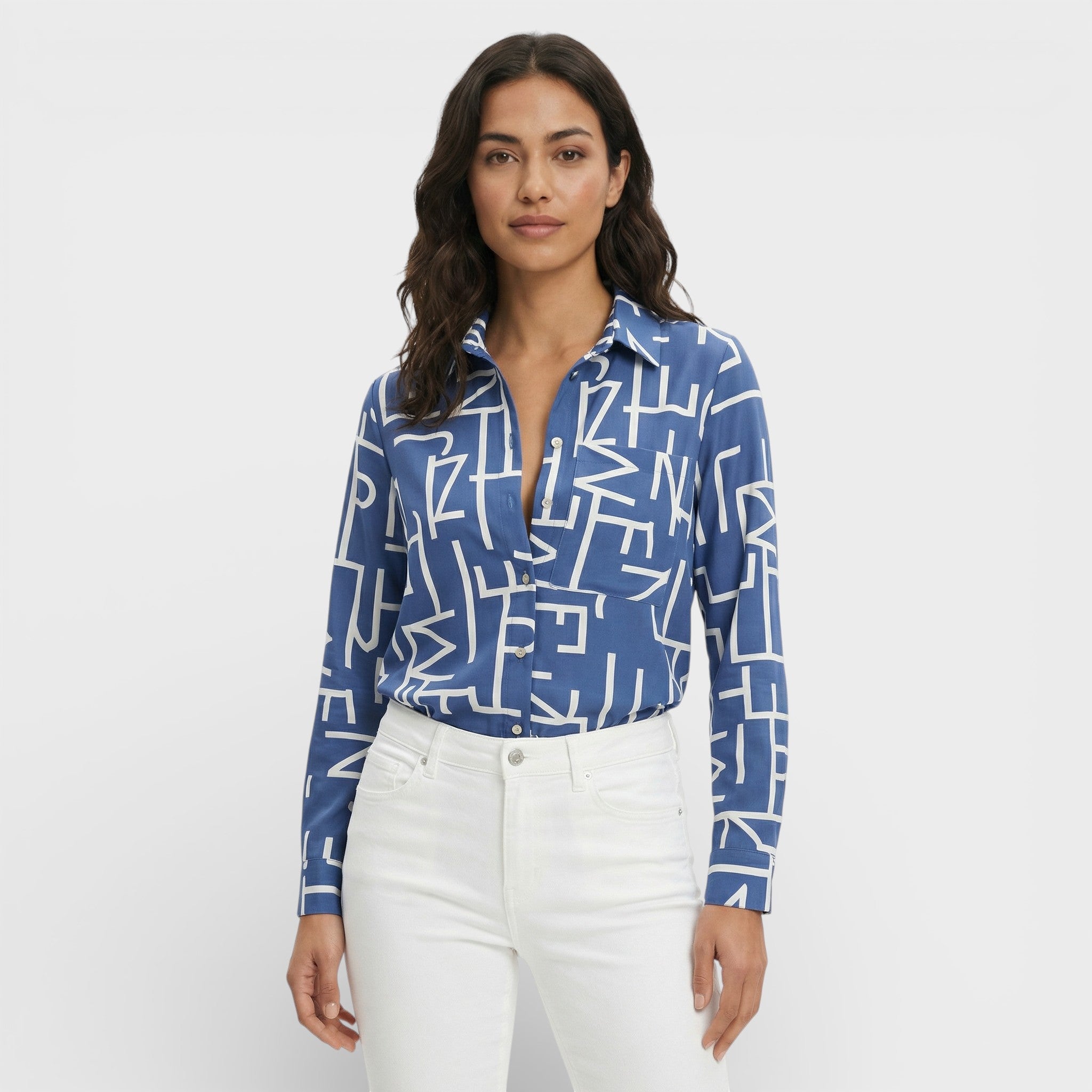 Blusa Mujer Tejido Ligero Con Cuello Estructurado Para Ocasiones Casuales Y De Trabajo 0