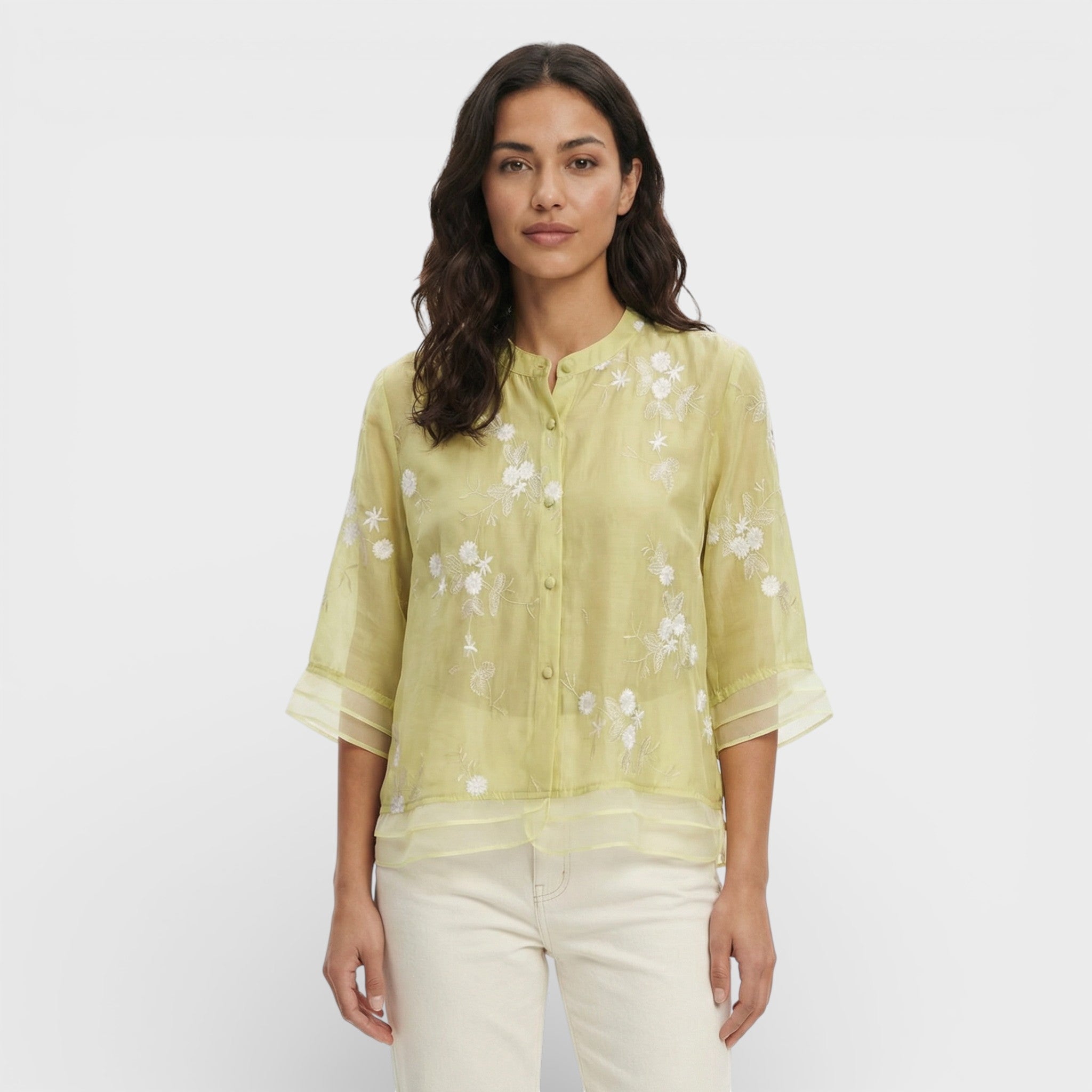 Blusa Mujer Tejido Suave Bordado Floral Corte Relajado Elegante 7