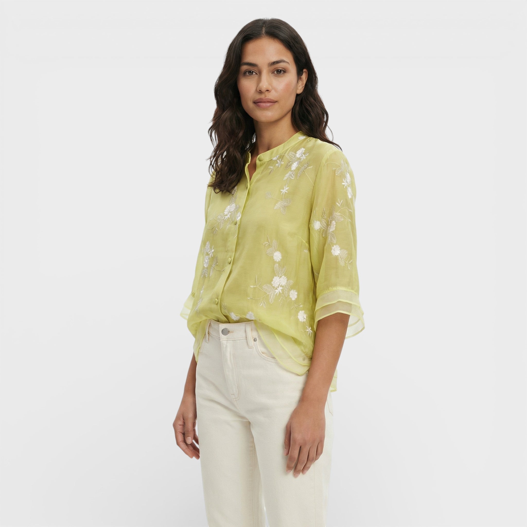 Blusa Mujer Tejido Suave Bordado Floral Corte Relajado Elegante 8