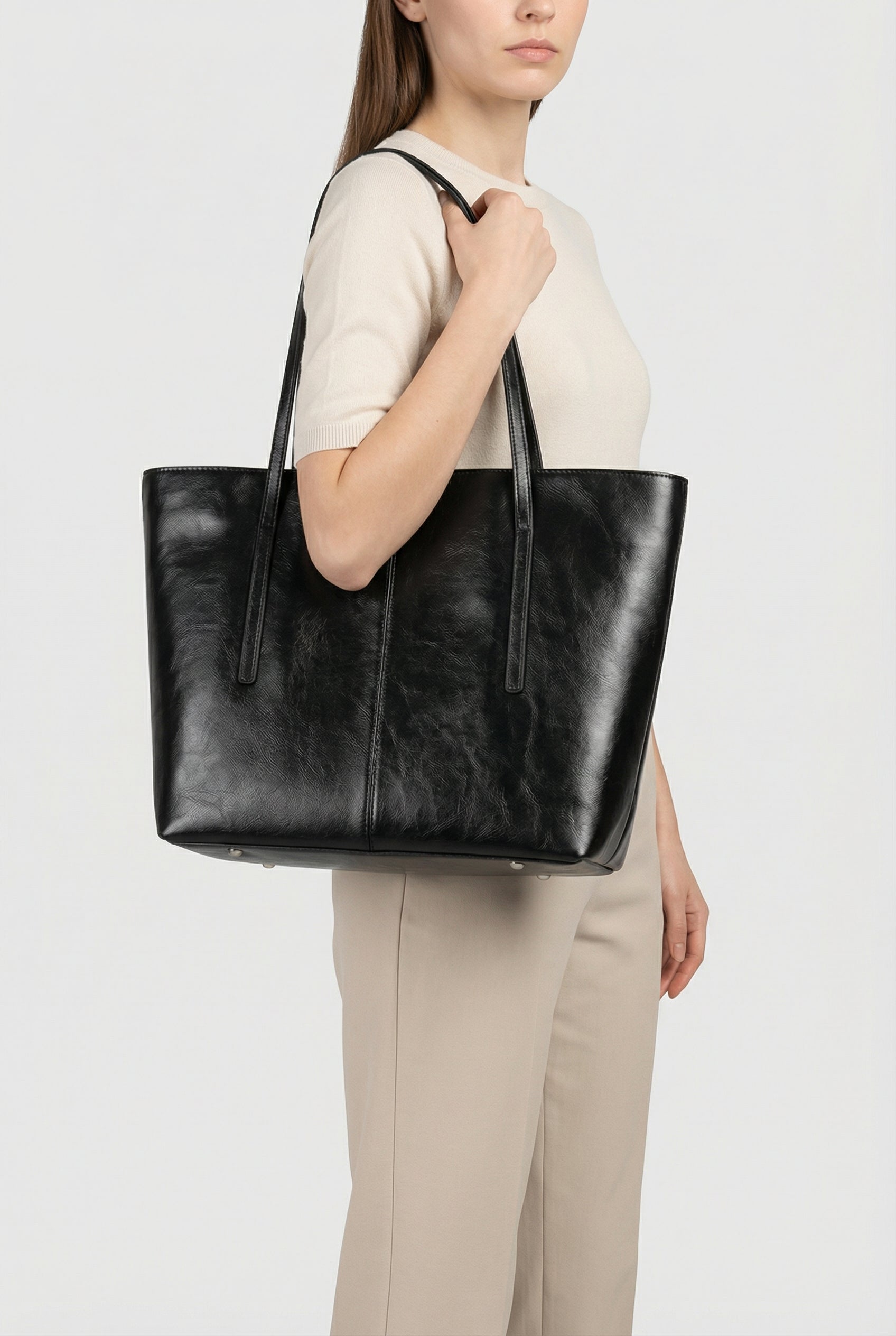 Bolso Tote Mujer Cuero Diseño Espacioso Con Correas Dobles Ideal Para Uso Diario 4