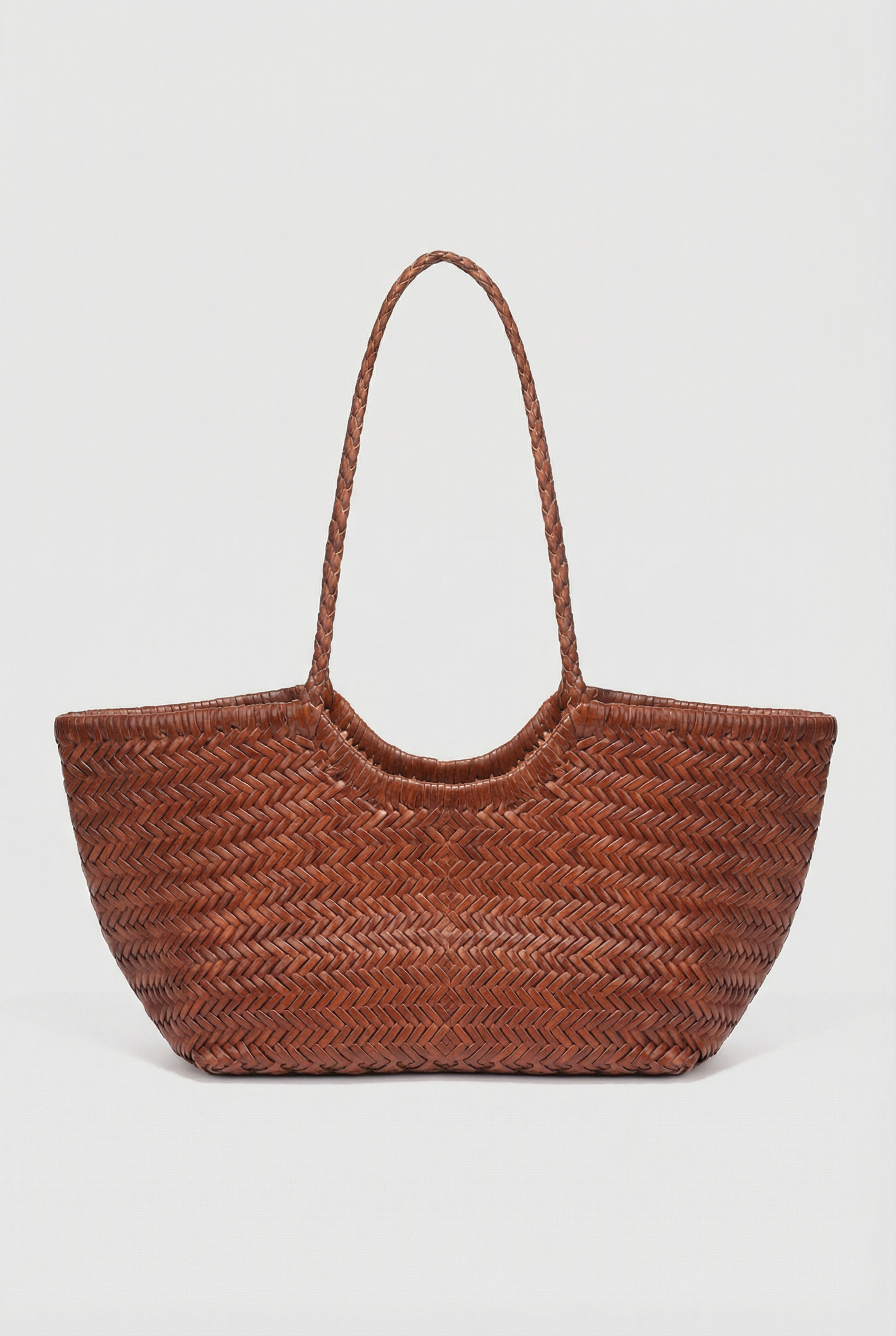 Bolso Tote Mujer Cuero Tejido Espacioso Con Asas Dobles 0