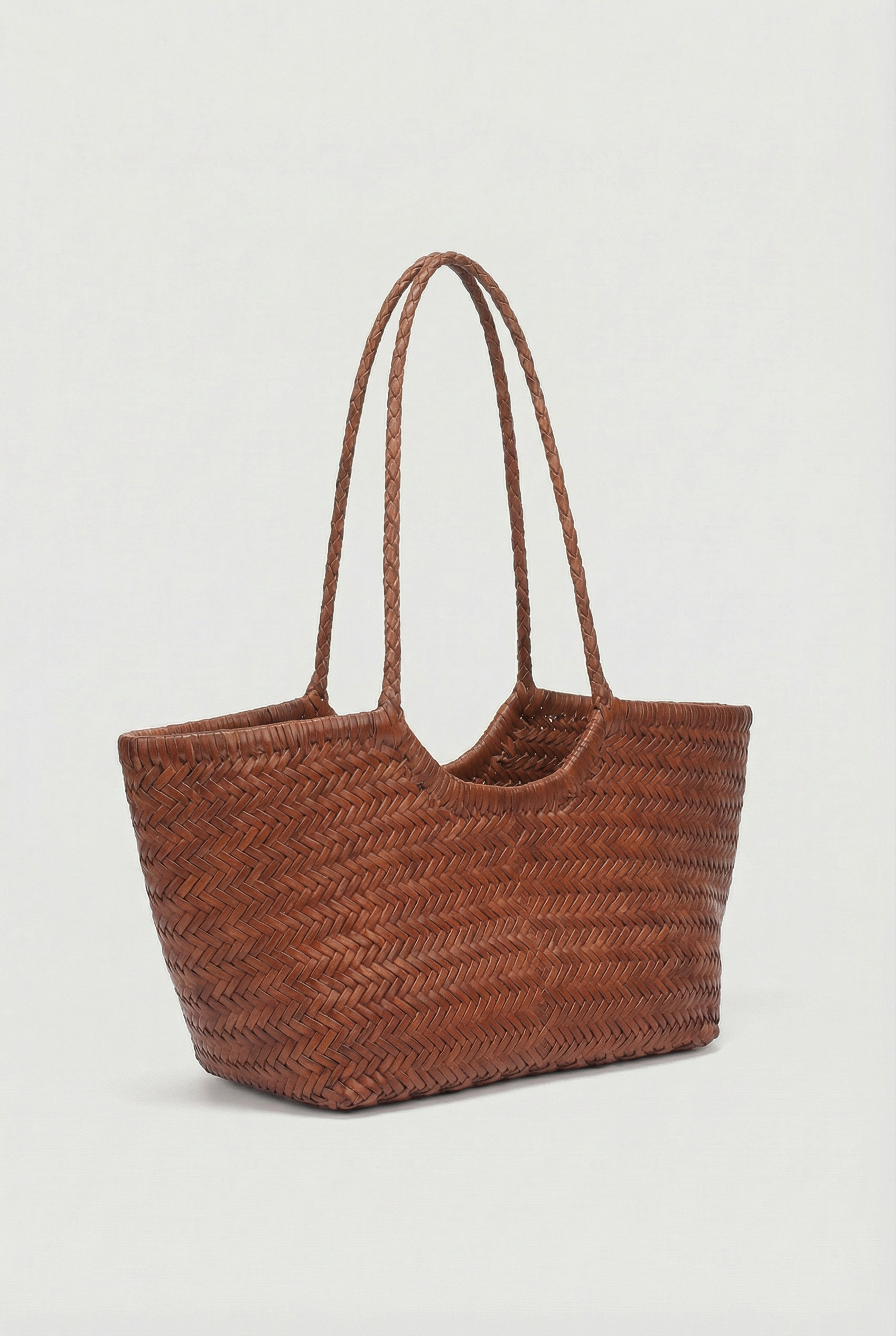 Bolso Tote Mujer Cuero Tejido Espacioso Con Asas Dobles 1