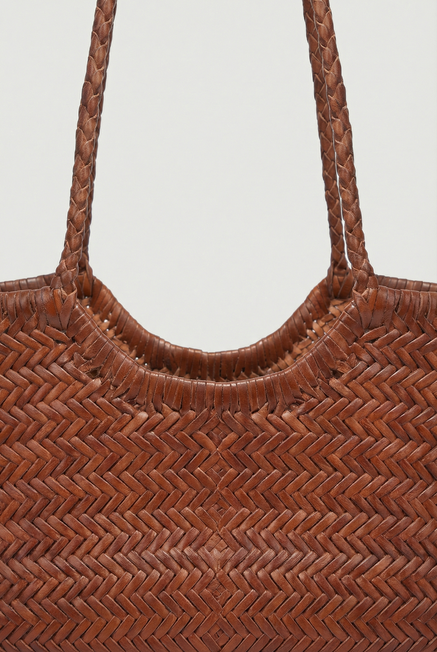 Bolso Tote Mujer Cuero Tejido Espacioso Con Asas Dobles 2