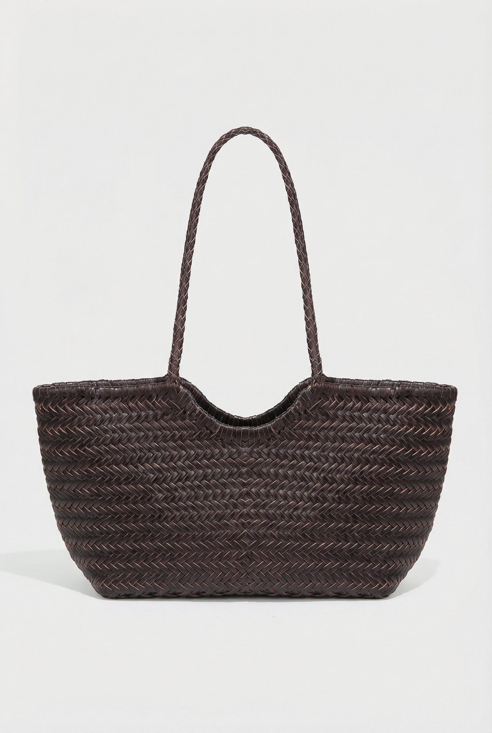 Bolso Tote Mujer Cuero Tejido Espacioso Con Asas Dobles 5