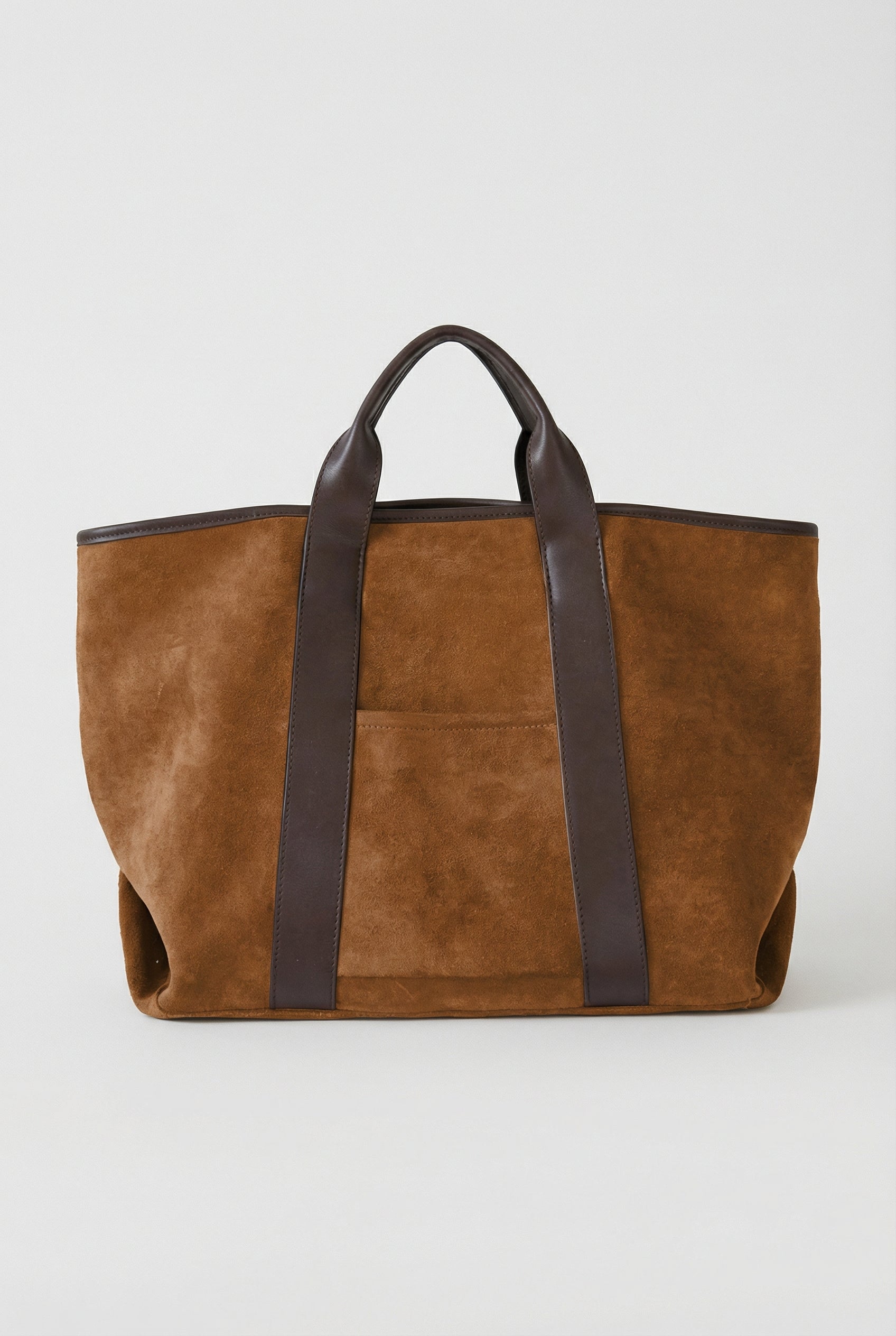 Bolso Tote Mujer Gamuza Sintética Grande Compartimento Abierto Asas Dobles 0