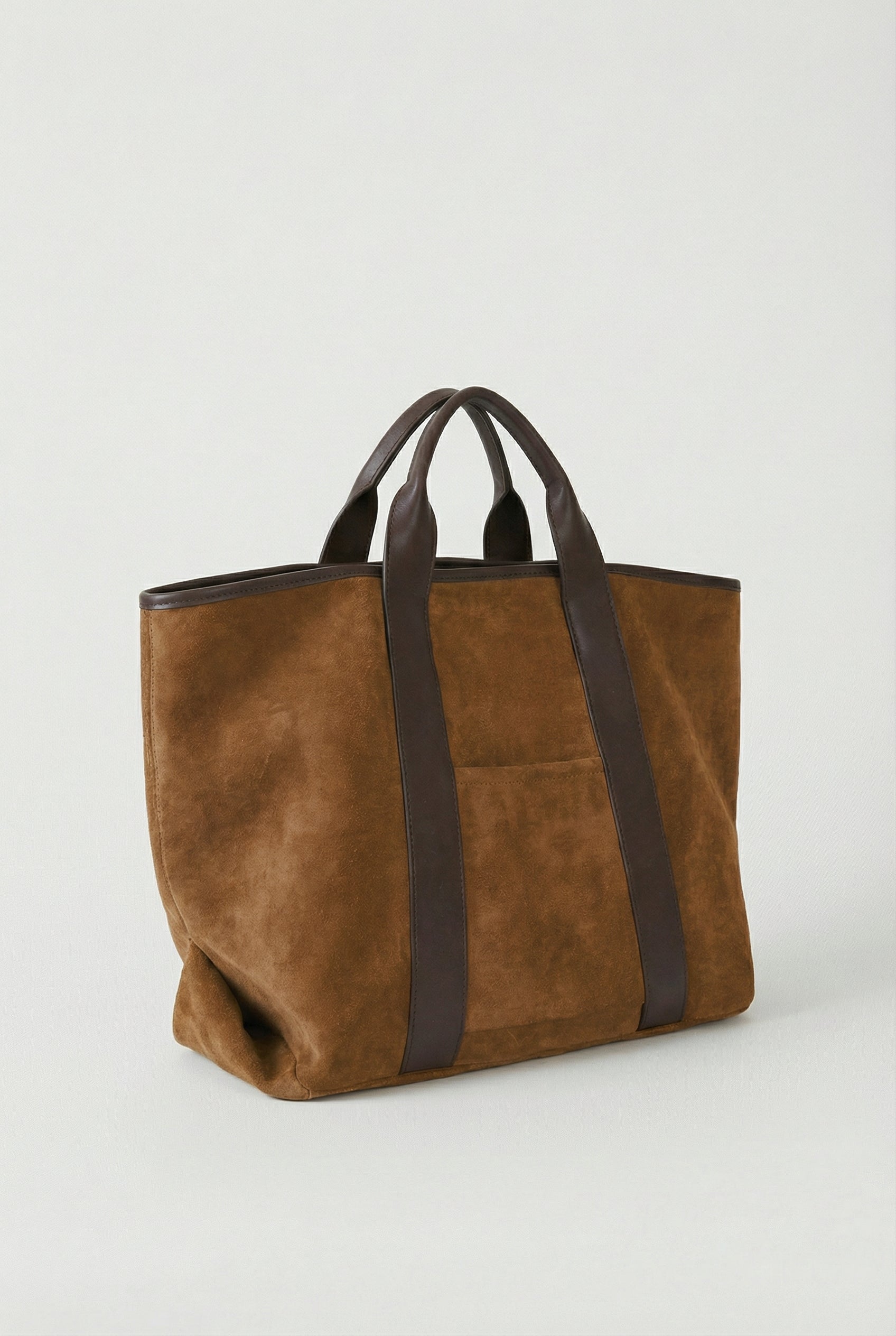 Bolso Tote Mujer Gamuza Sintética Grande Compartimento Abierto Asas Dobles 1