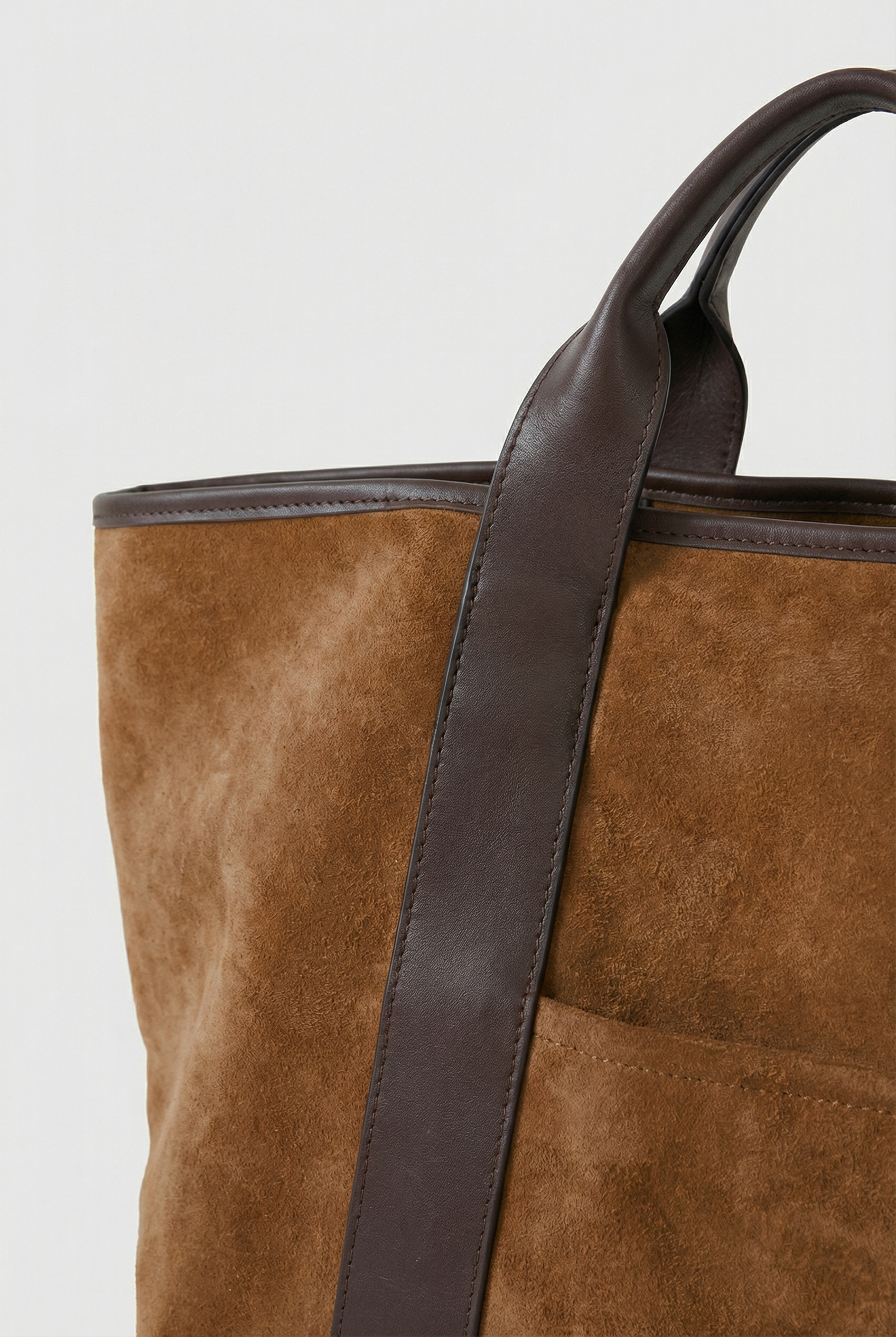 Bolso Tote Mujer Gamuza Sintética Grande Compartimento Abierto Asas Dobles 2