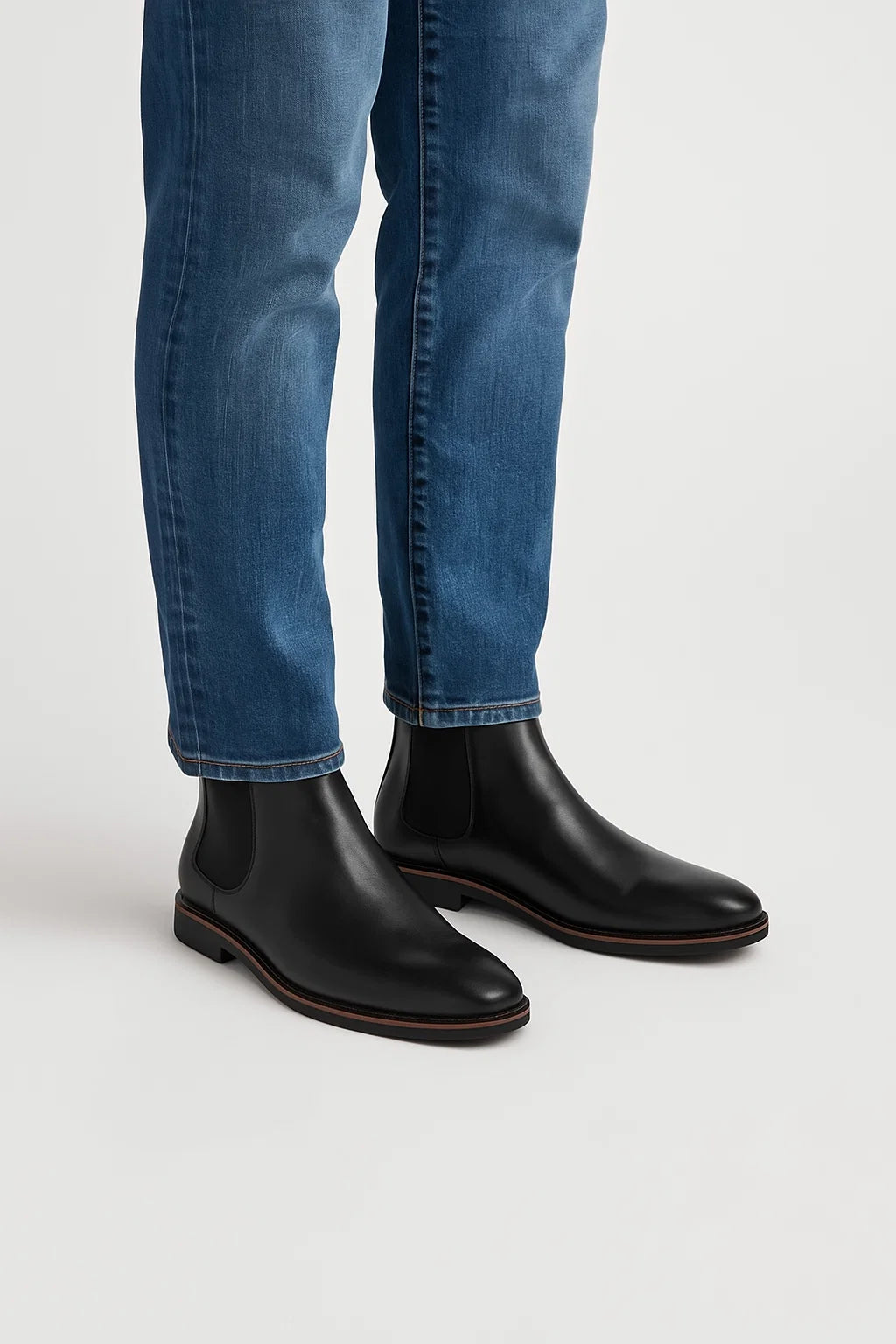 Botas Hombre Chelsea Cuero Sintético Retro Slip-On 3