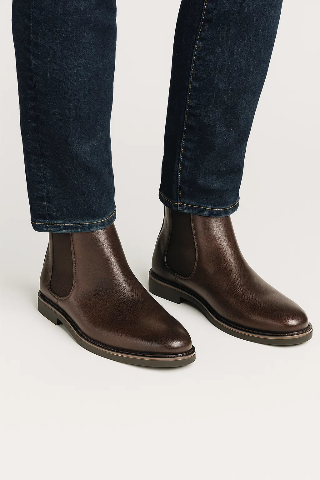 Botas Hombre Chelsea Cuero Sintético Retro Slip-On 5