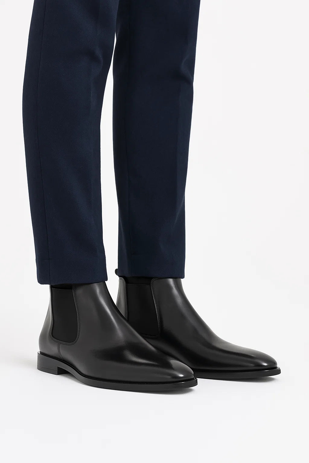 Botas Hombre Piel Sintética Corte Entallado Chelsea Elegantes 0