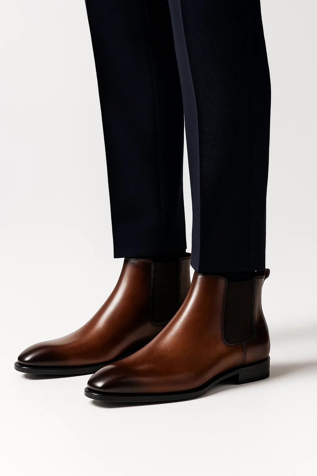 Botas Hombre Piel Sintética Corte Entallado Chelsea Elegantes 4