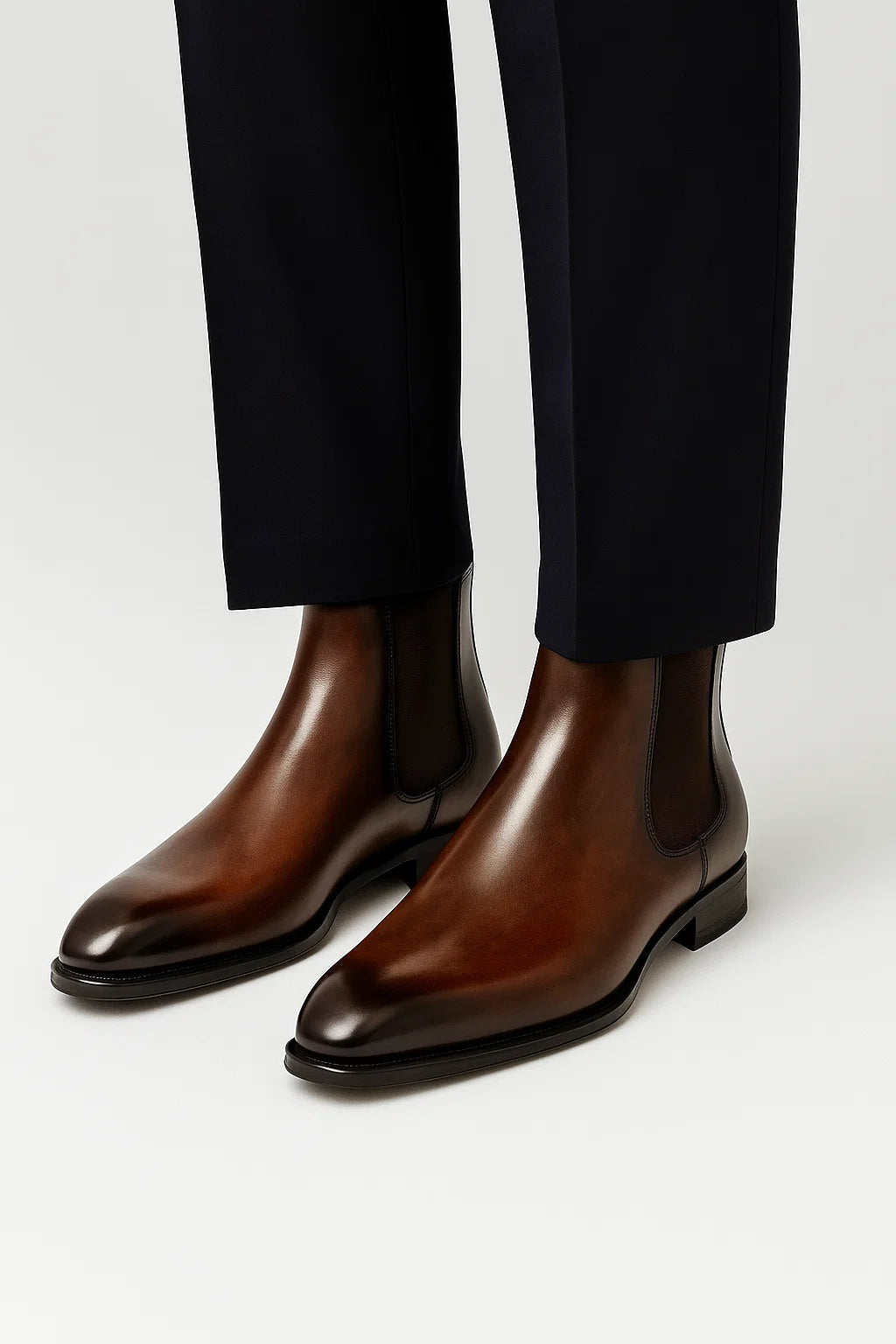 Botas Hombre Piel Sintética Corte Entallado Chelsea Elegantes 5