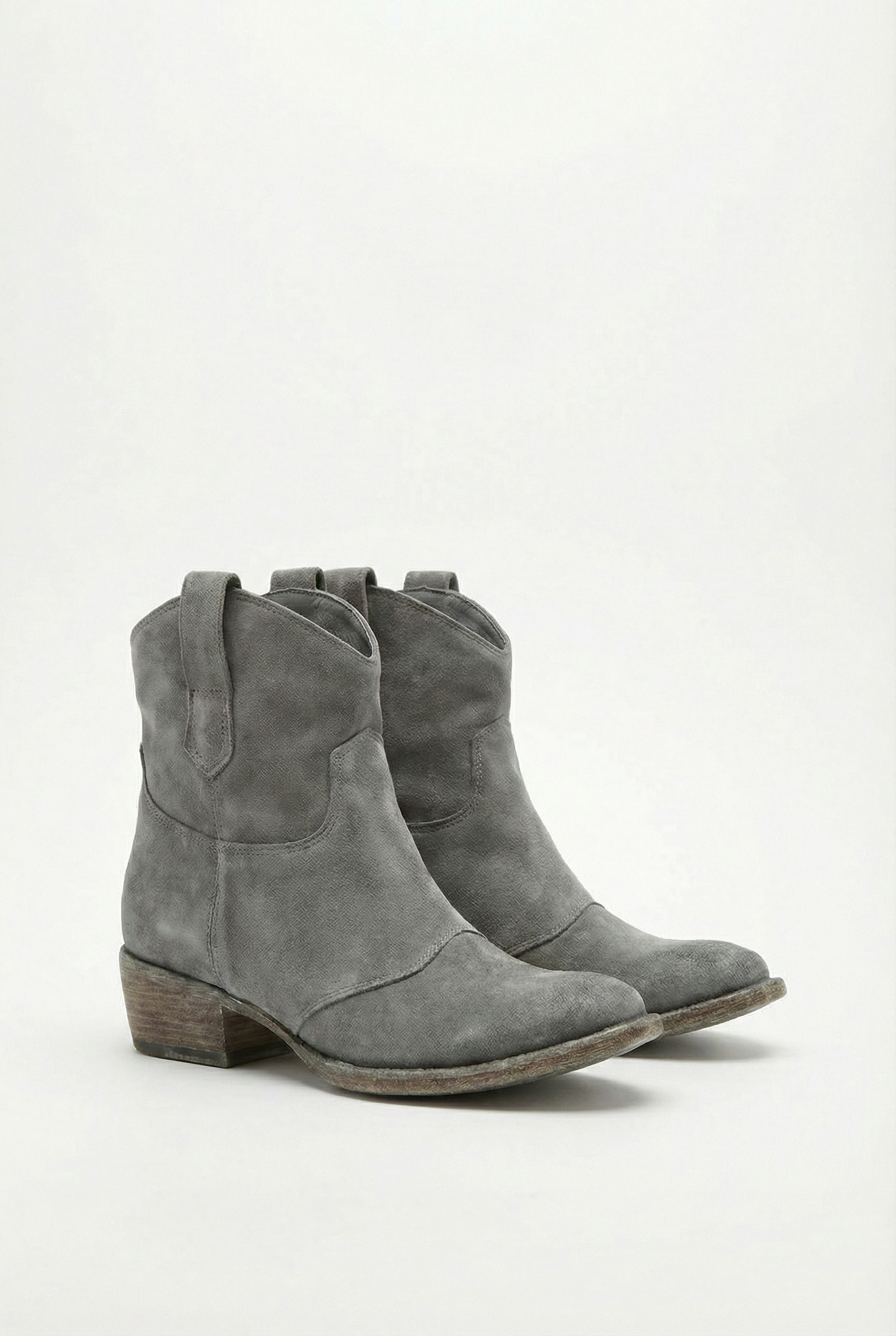 Botines Mujer Cuero Nobuck Estilo Western Con Tacón Bajo Y Suela Antideslizante 7