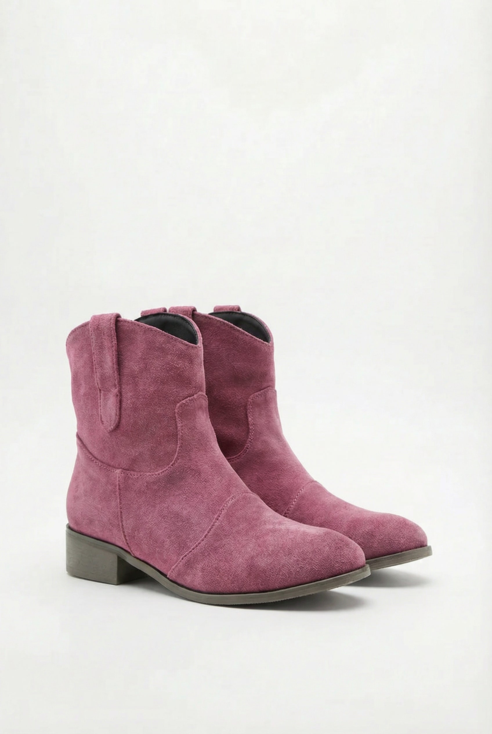 Botines Mujer Cuero Nobuck Estilo Western Con Tacón Bajo Y Suela Antideslizante 8
