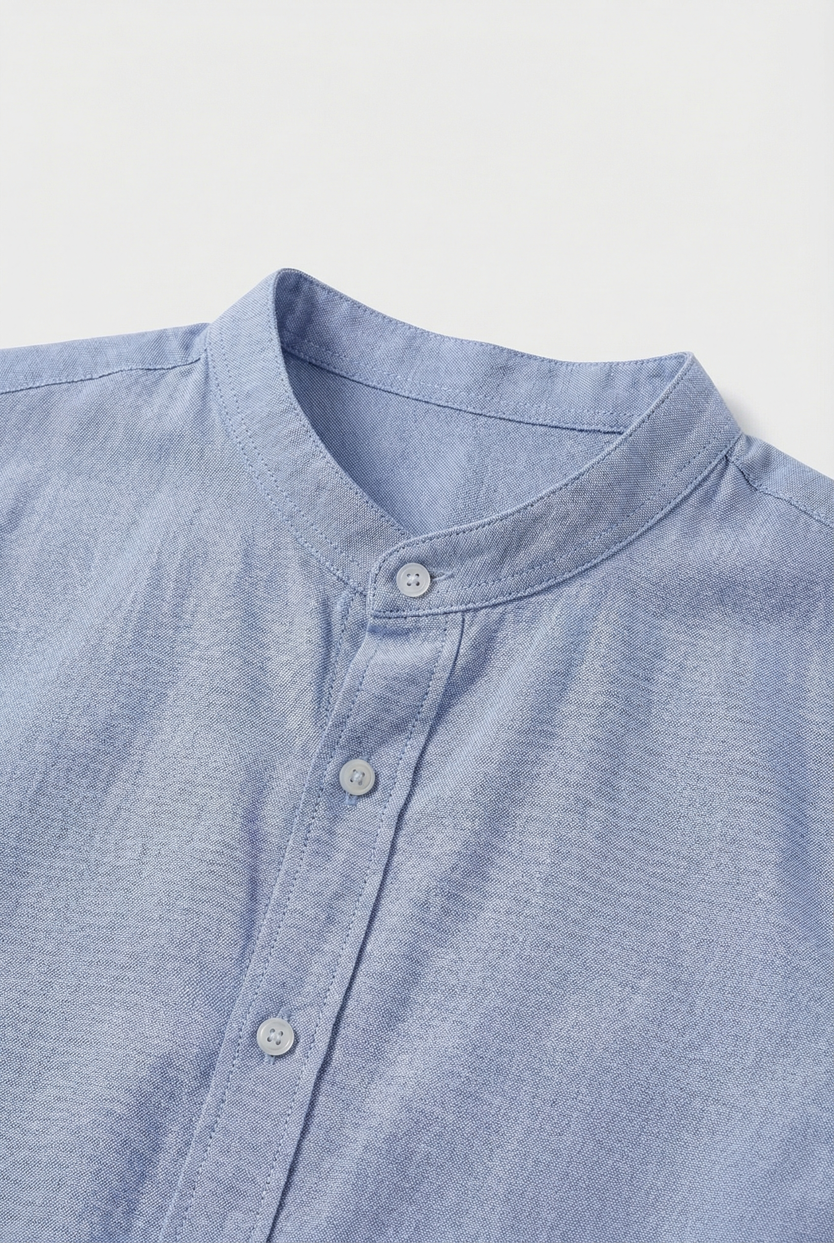 Camisa Hombre Lino Ligera Cuello Mao Ajuste Relajado Cierre Botones 1