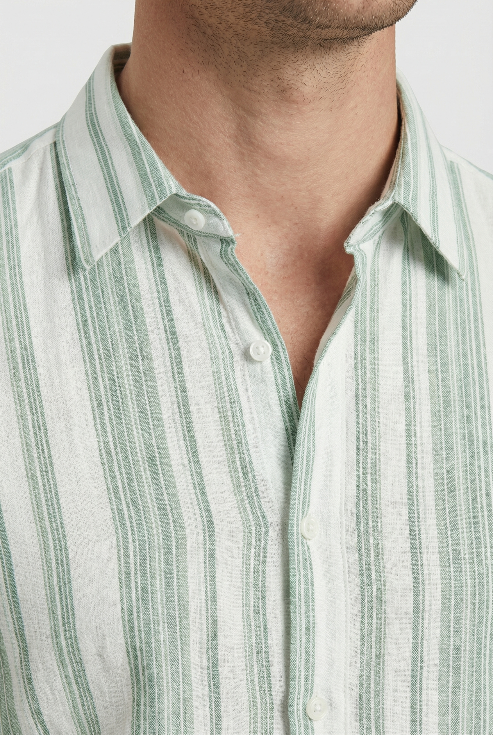 Camisa Hombre Manga Corta Algodón Estampado Digital 3D Rayas 1