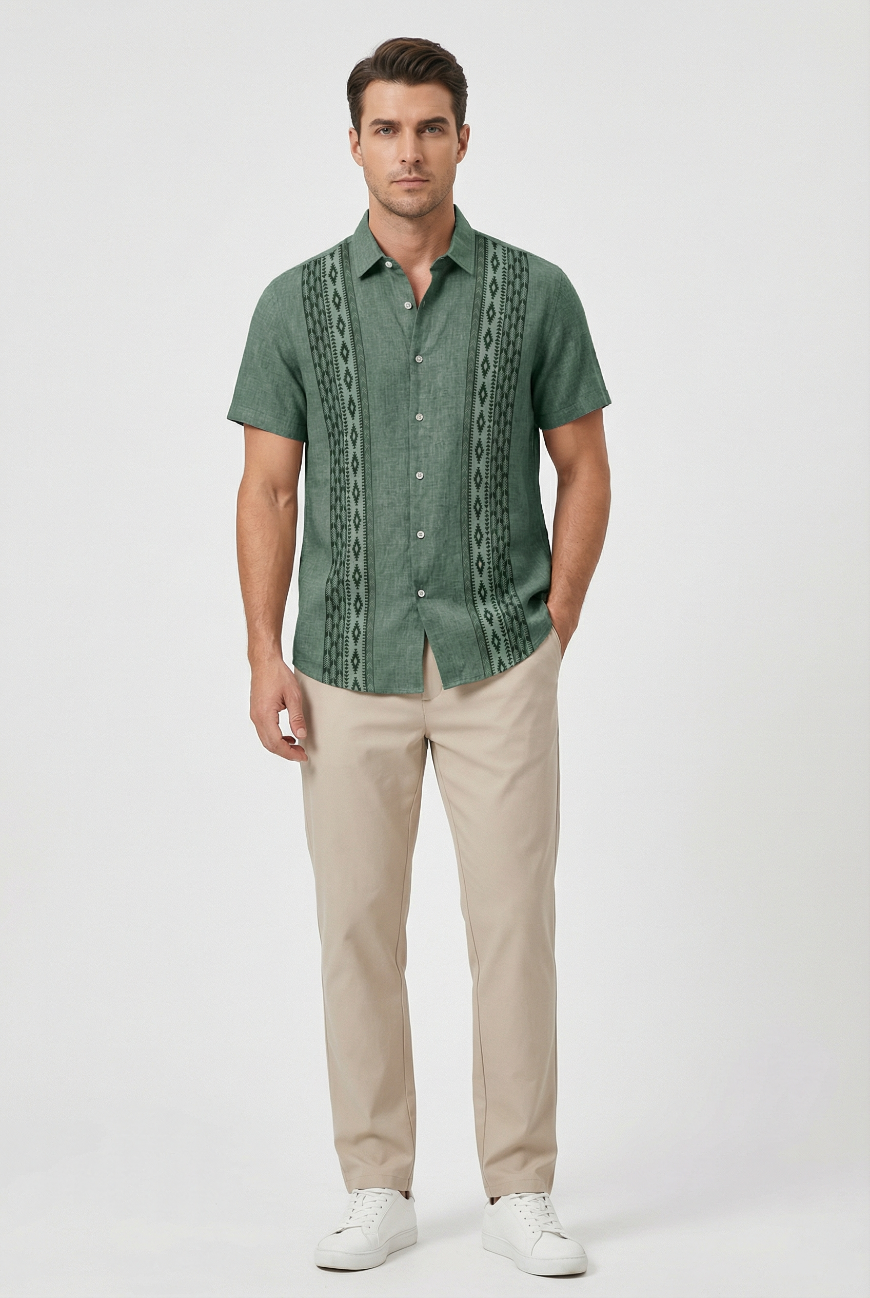 Camisa Hombre Poliéster Estampado Floral Manga Corta Casual Suelto 2