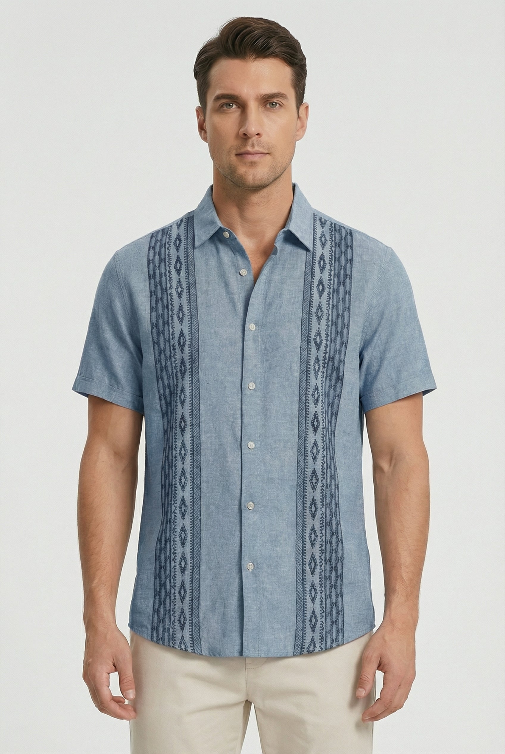 Camisa Hombre Poliéster Estampado Floral Manga Corta Casual Suelto 6