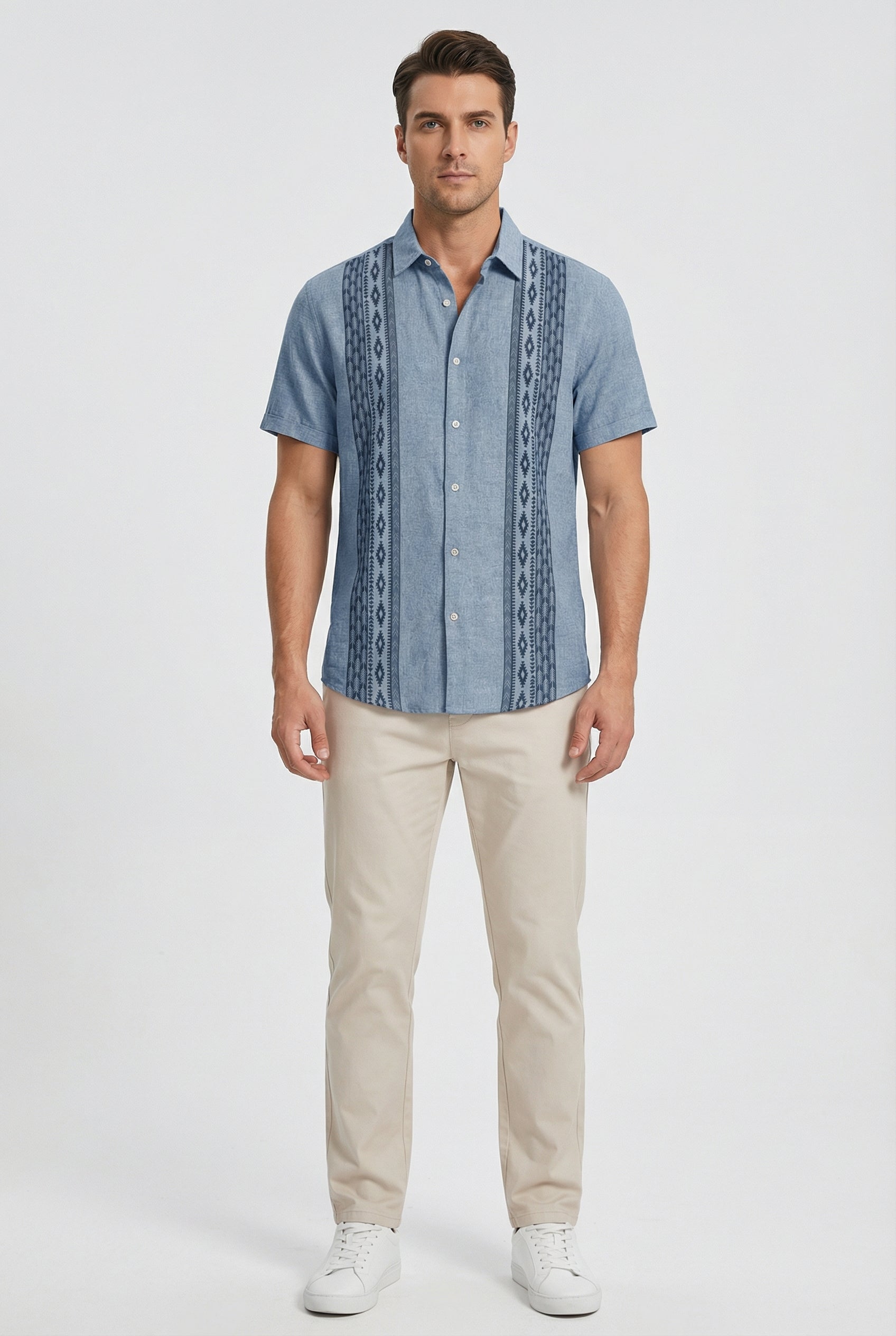 Camisa Hombre Poliéster Estampado Floral Manga Corta Casual Suelto 7