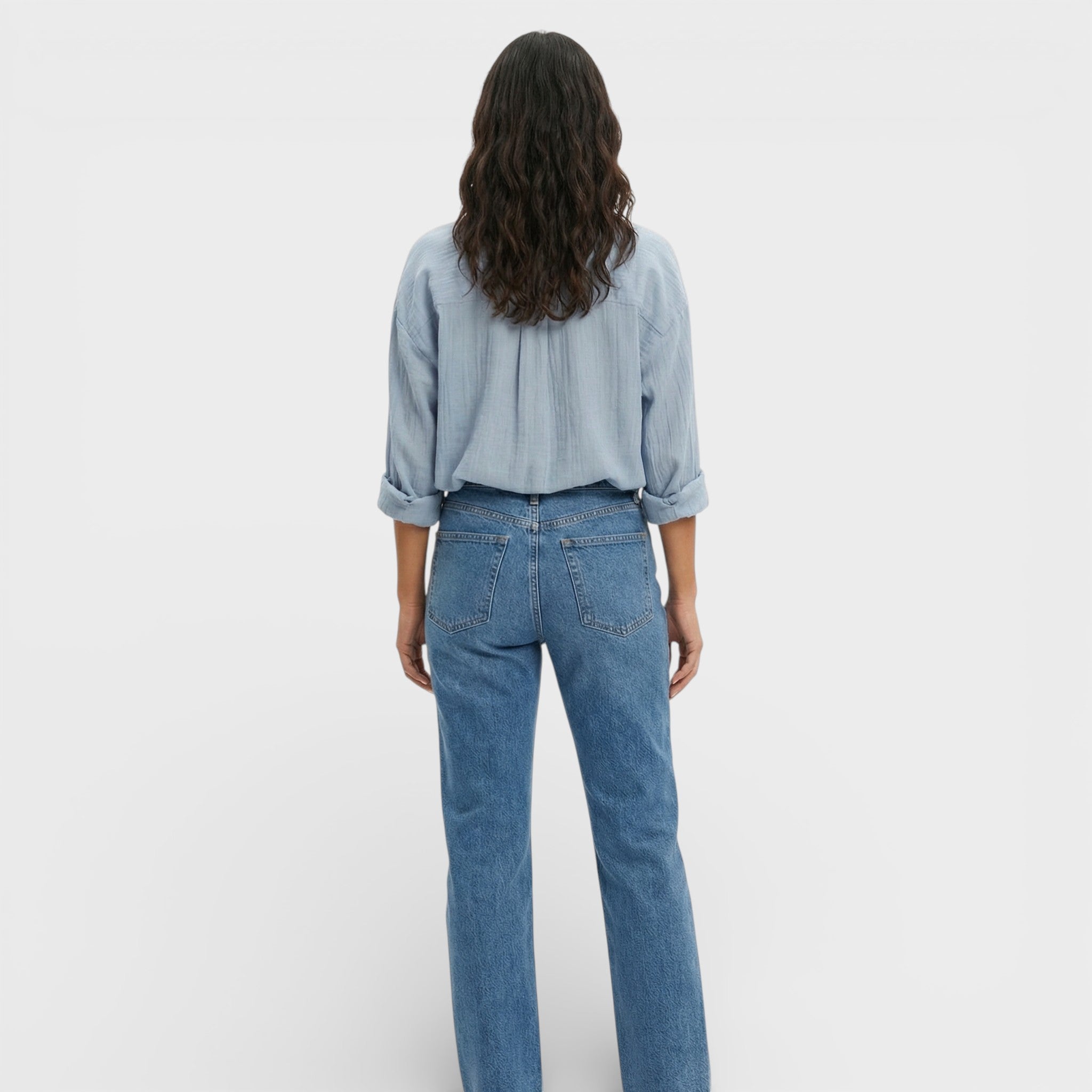 Camisa Mujer Ligera Plisada Manga Larga Transpirable para Oficina y Eventos 3