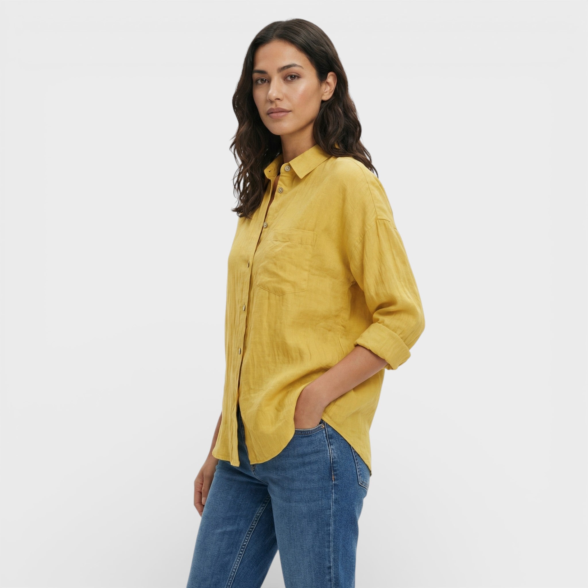 Camisa Mujer Ligera Plisada Manga Larga Transpirable para Oficina y Eventos 6