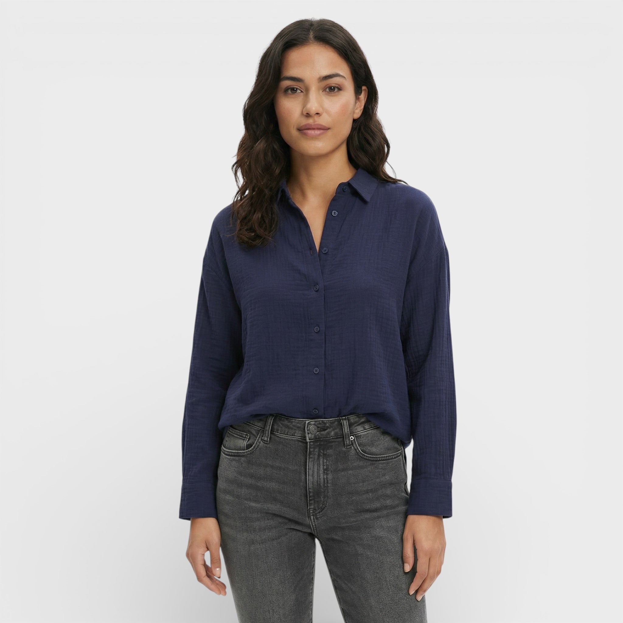 Camisa Mujer Lino Ligero Corte Holgado Diseño Clásico Ideal Para Uso Diario 7