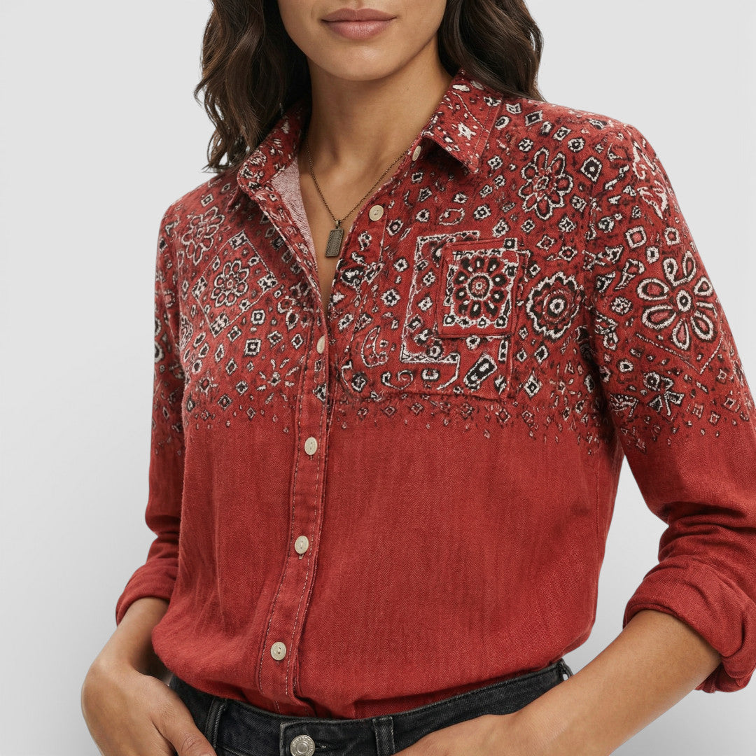 Camisa Mujer Tejido Ligero Cuello Clásico Cierre De Botones Larga 2