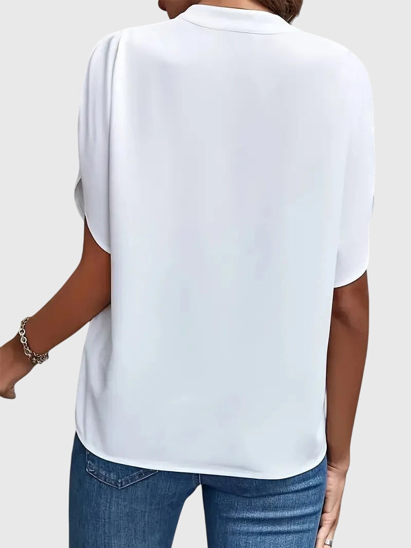 Camisa Mujer Viscosa Cuello en V Ajuste Relajado Elegante para Uso Diario 1