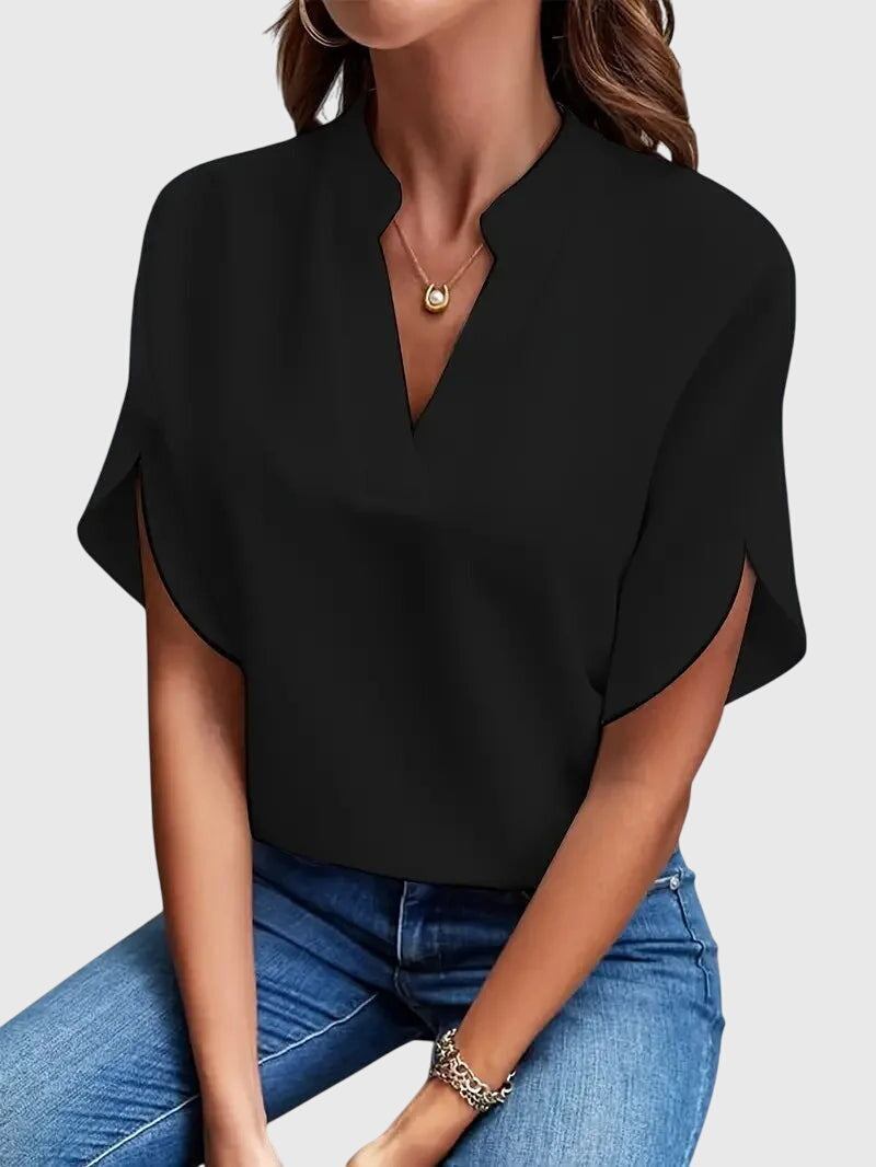 Camisa Mujer Viscosa Cuello en V Ajuste Relajado Elegante para Uso Diario 3