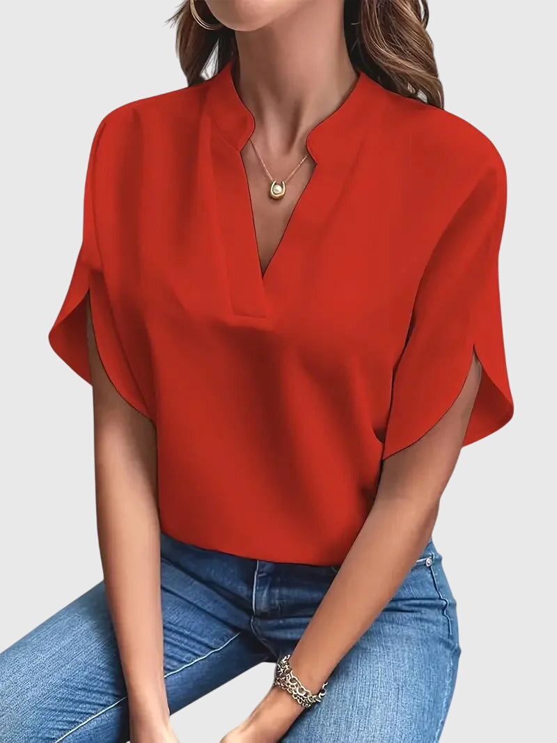 Camisa Mujer Viscosa Cuello en V Ajuste Relajado Elegante para Uso Diario 5