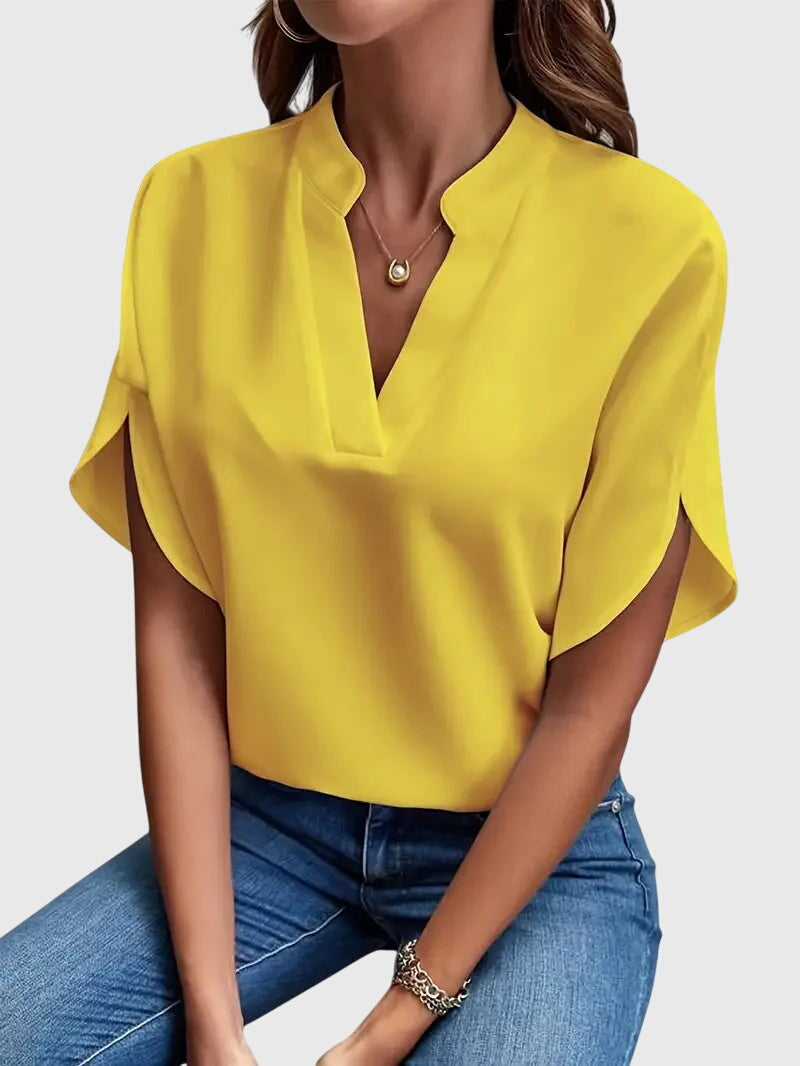 Camisa Mujer Viscosa Cuello en V Ajuste Relajado Elegante para Uso Diario 7