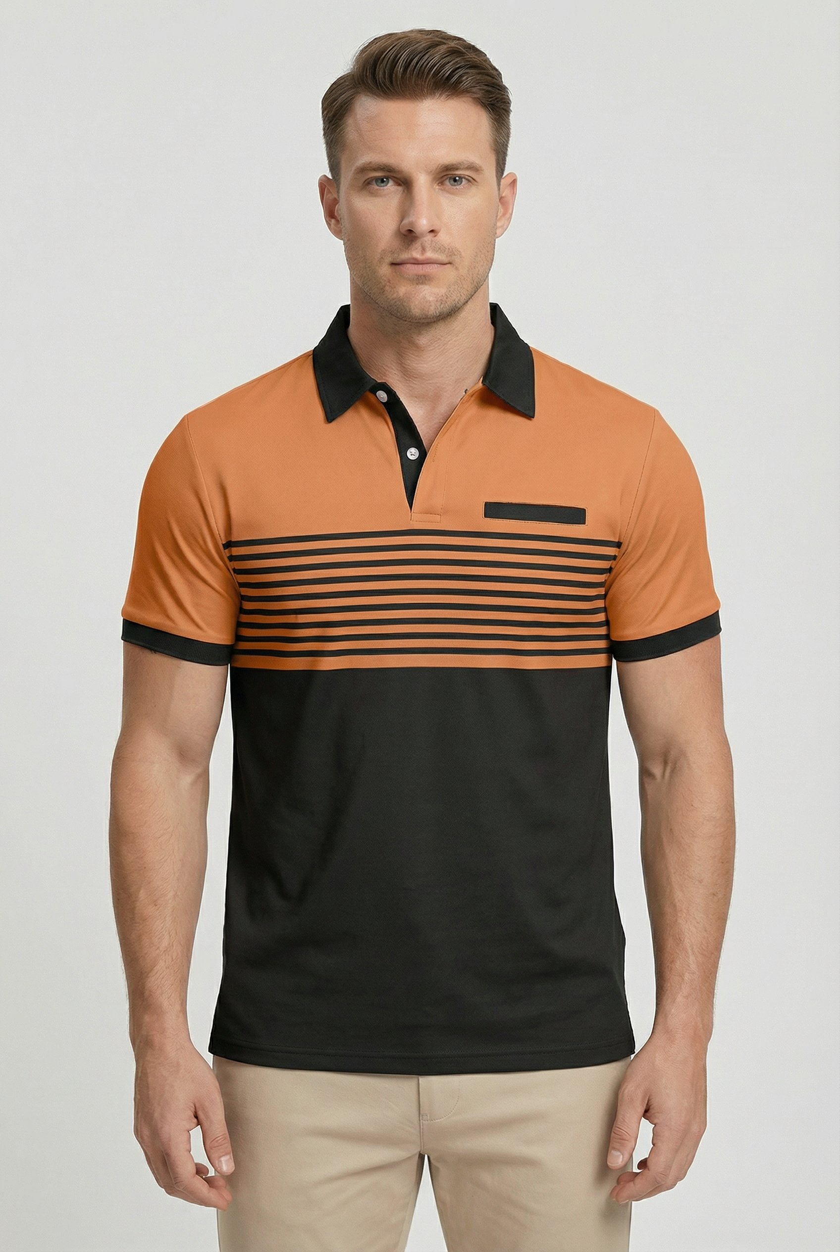 Camisa Polo Hombre Poliéster Transpirable Diseño Clásico Manga Corta 4