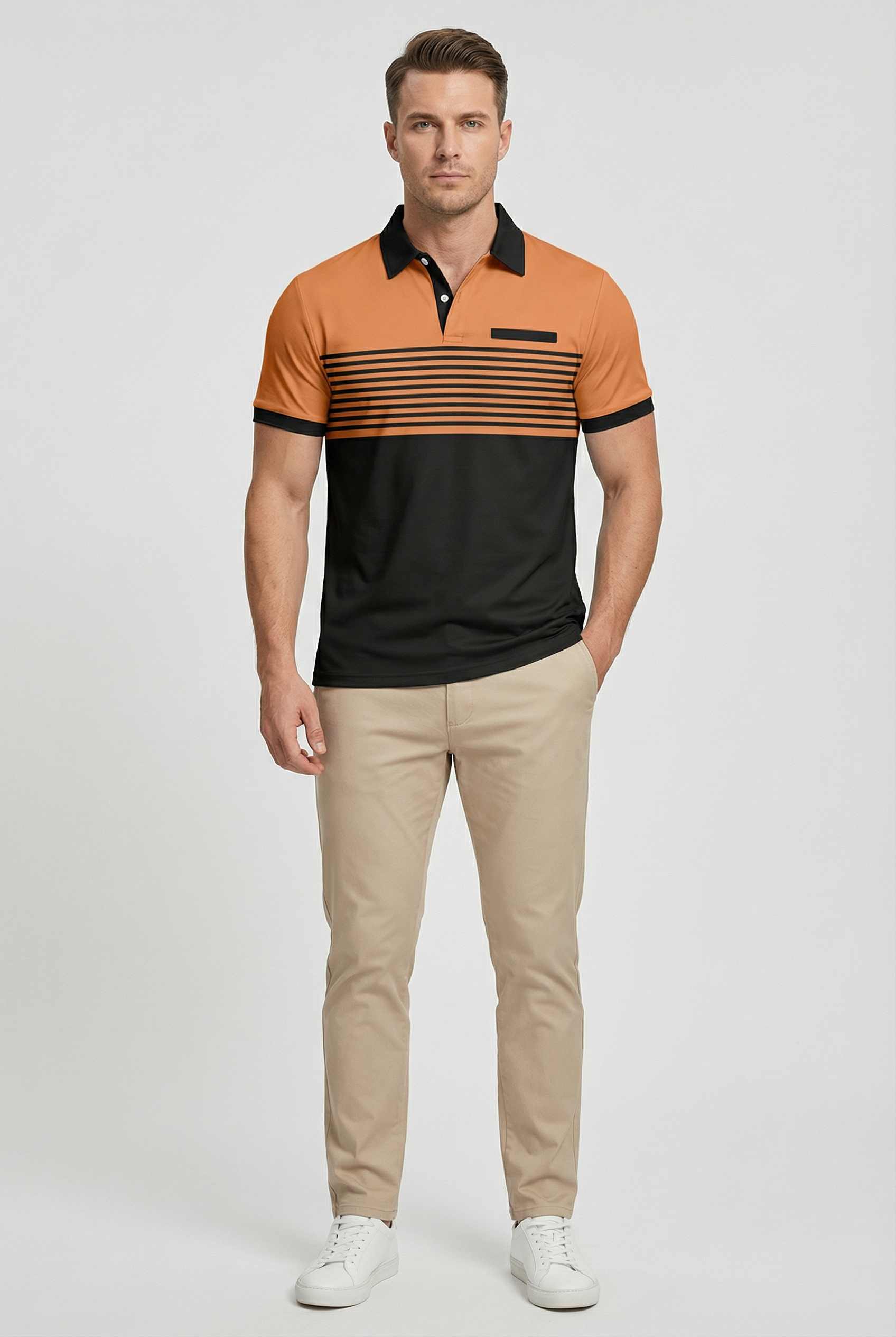 Camisa Polo Hombre Poliéster Transpirable Diseño Clásico Manga Corta 5