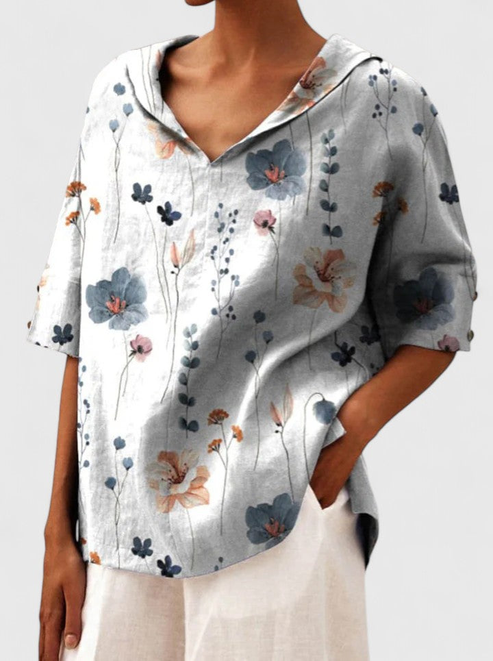 Camisetas Mujer Top Ligero Floral Cuello en V Sin Mangas Casual 0