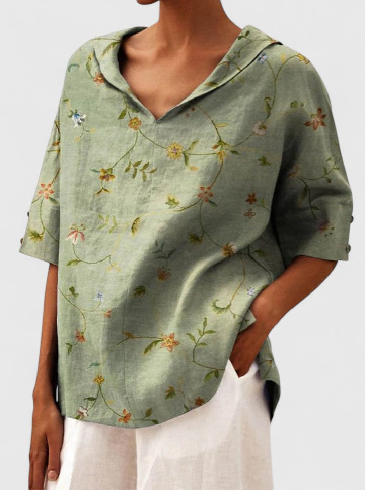 Camisetas Mujer Top Ligero Floral Cuello en V Sin Mangas Casual 1
