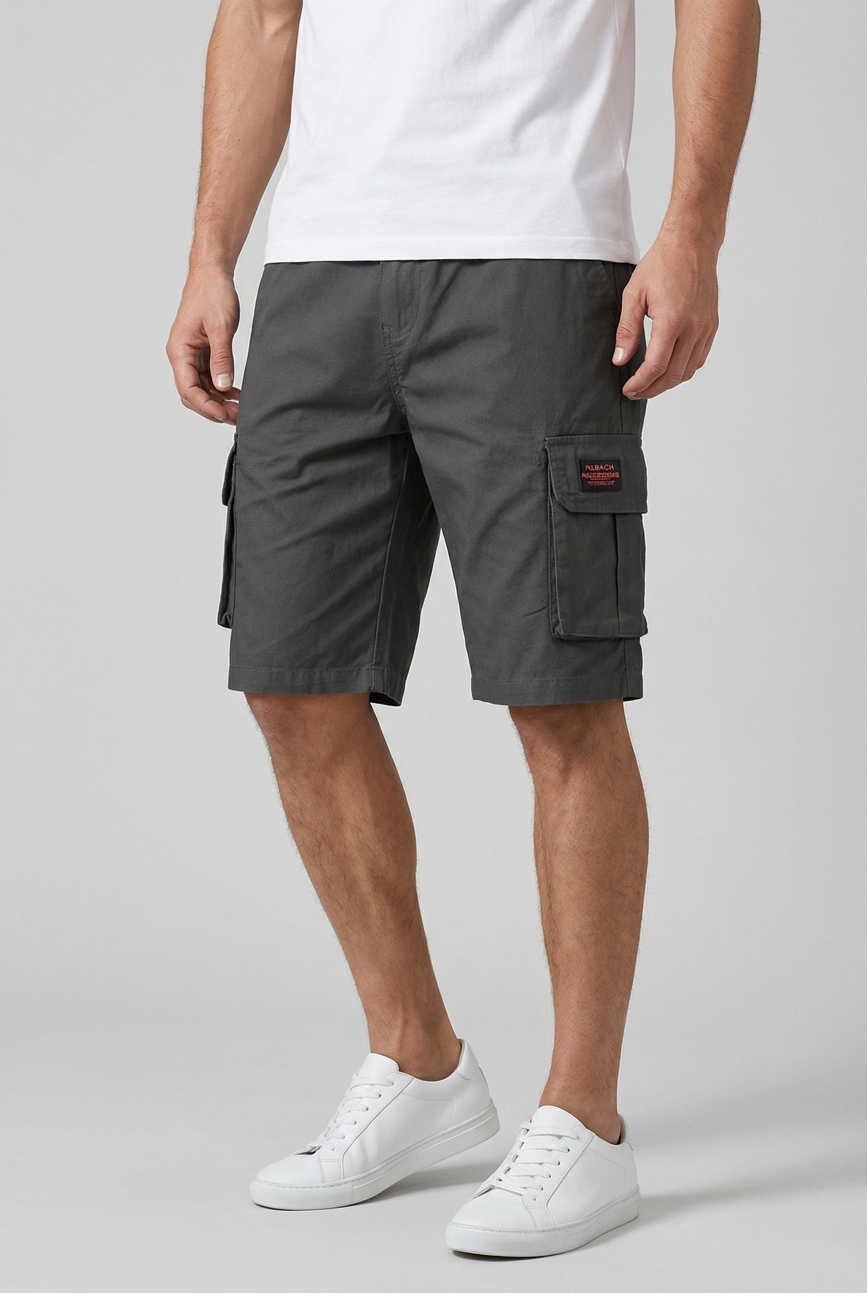 Hombre Pantalones Cortos Cargo Mezcla De Algodón Ajuste Relajado Con Múltiples Bolsillos 0