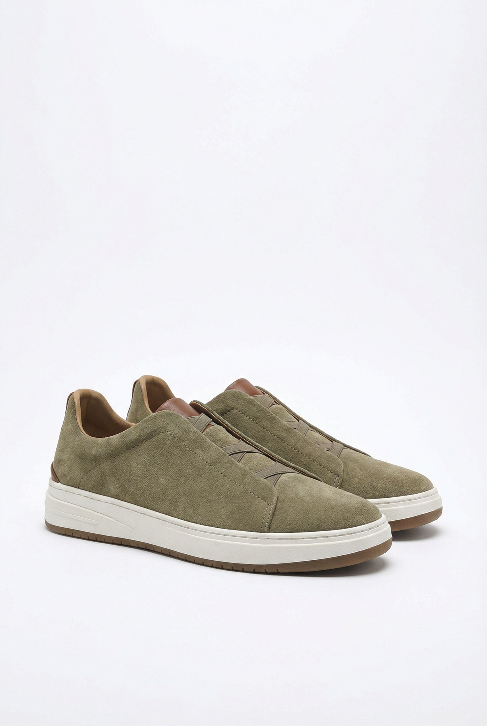 Hombre Zapatillas Deportivas Cuero De Vaca Slip-On Con Plantilla Acolchada 0