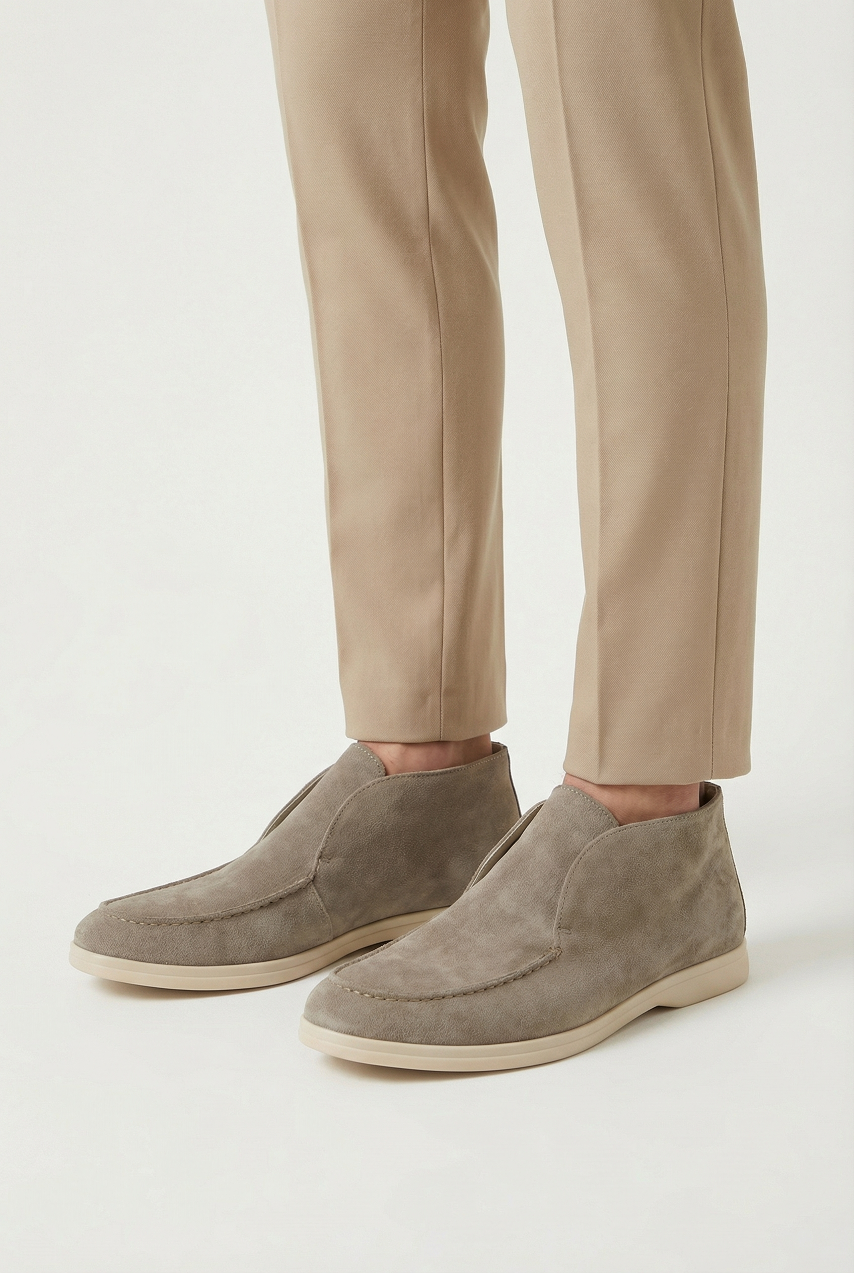 Mocasines Hombre Piel Ante Suave Diseño Casual Confortable Sin Cordones 5