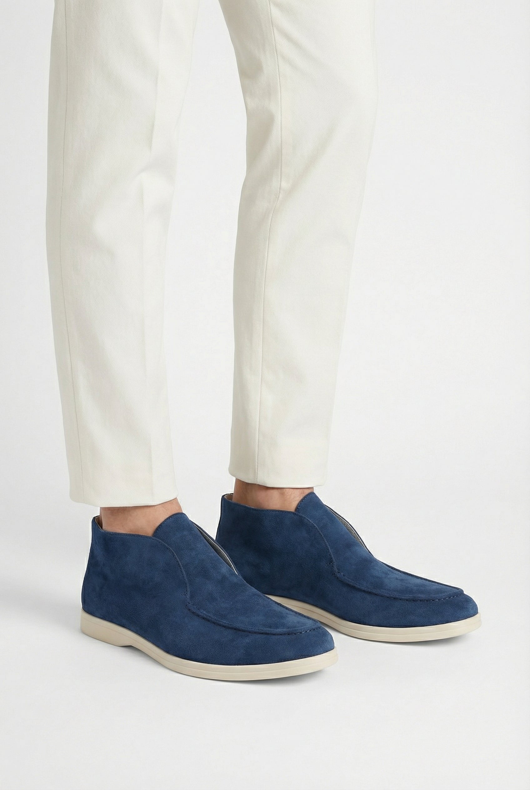 Mocasines Hombre Piel Ante Suave Diseño Casual Confortable Sin Cordones 7
