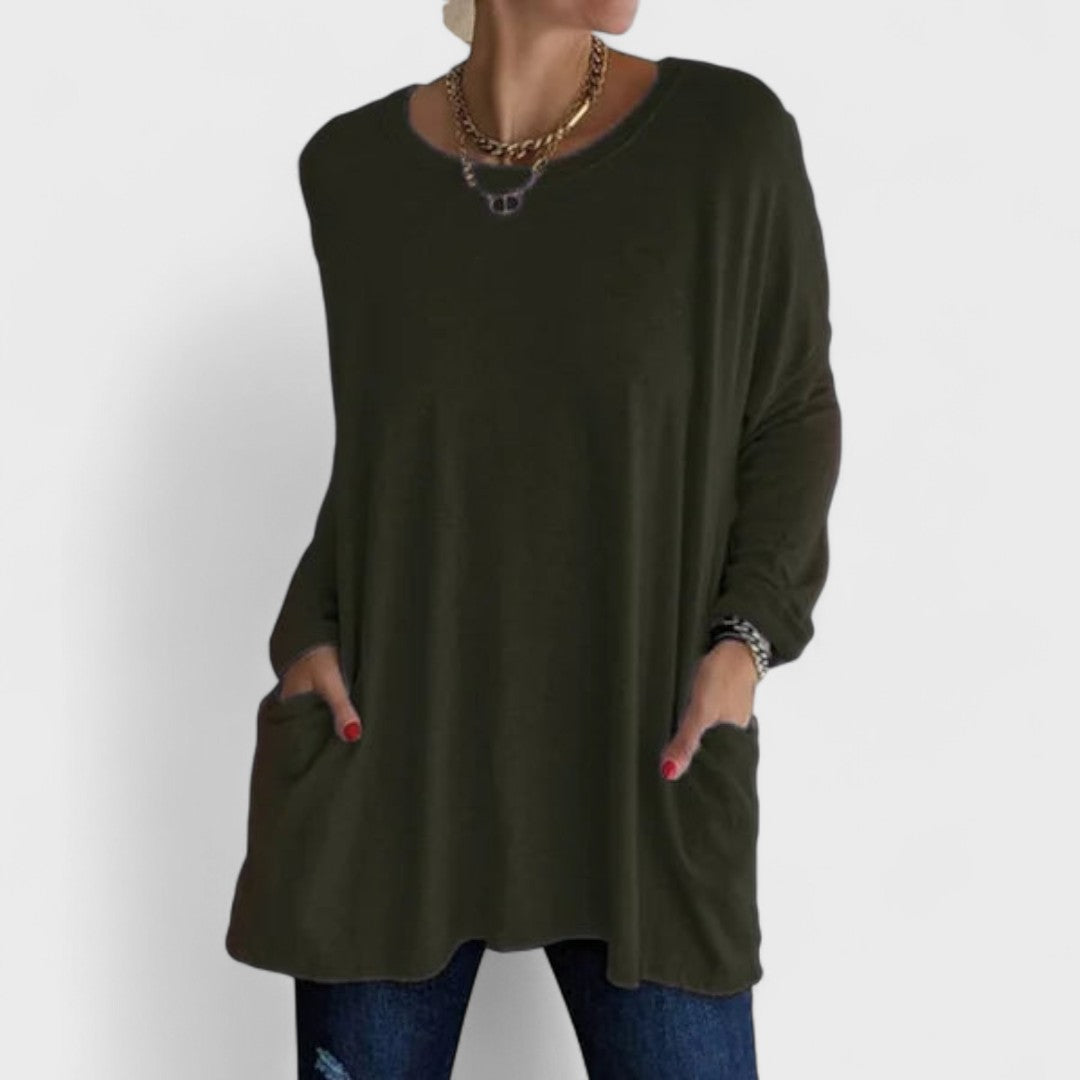 Mujer Blusa Casual de Tela Suave con Mangas Largas y Ajuste Relajado 10